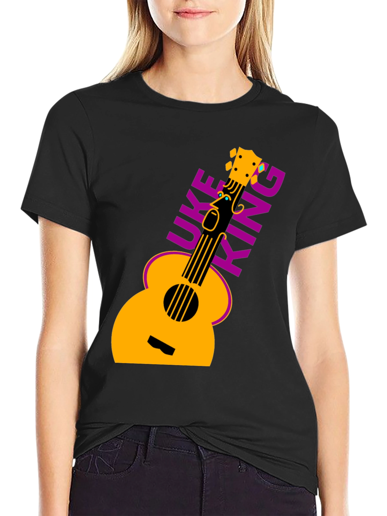 Uke King Graphic Tee - Black T-Shirt Ukulele Music