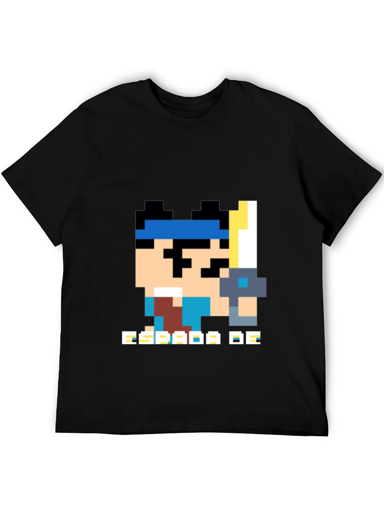 Pixel Art Espada De Graphic Black T-Shirt