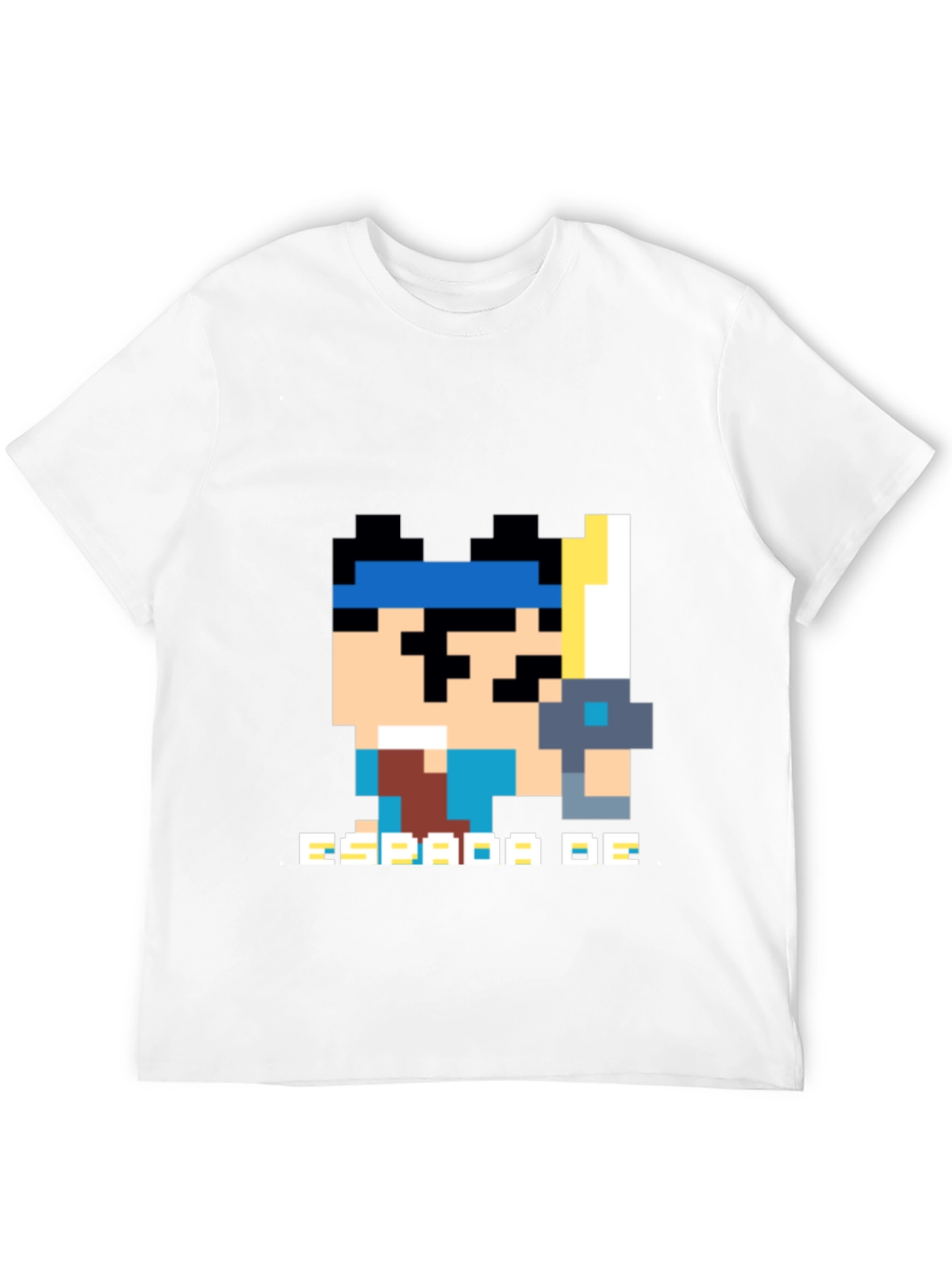 Pixel Art Espada De Graphic Black T-Shirt