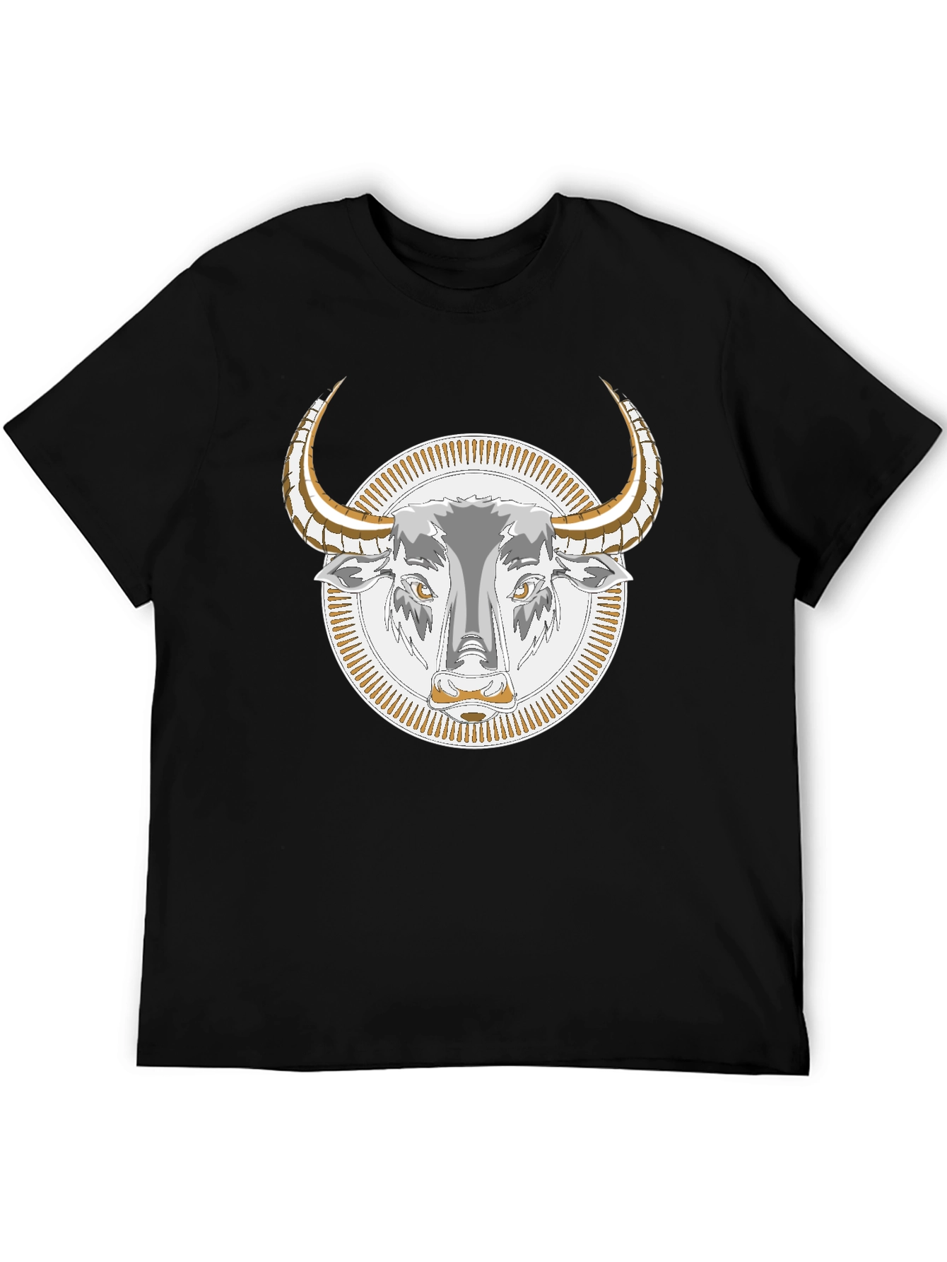 Bull Graphic Tee - Black Cotton T-Shirt