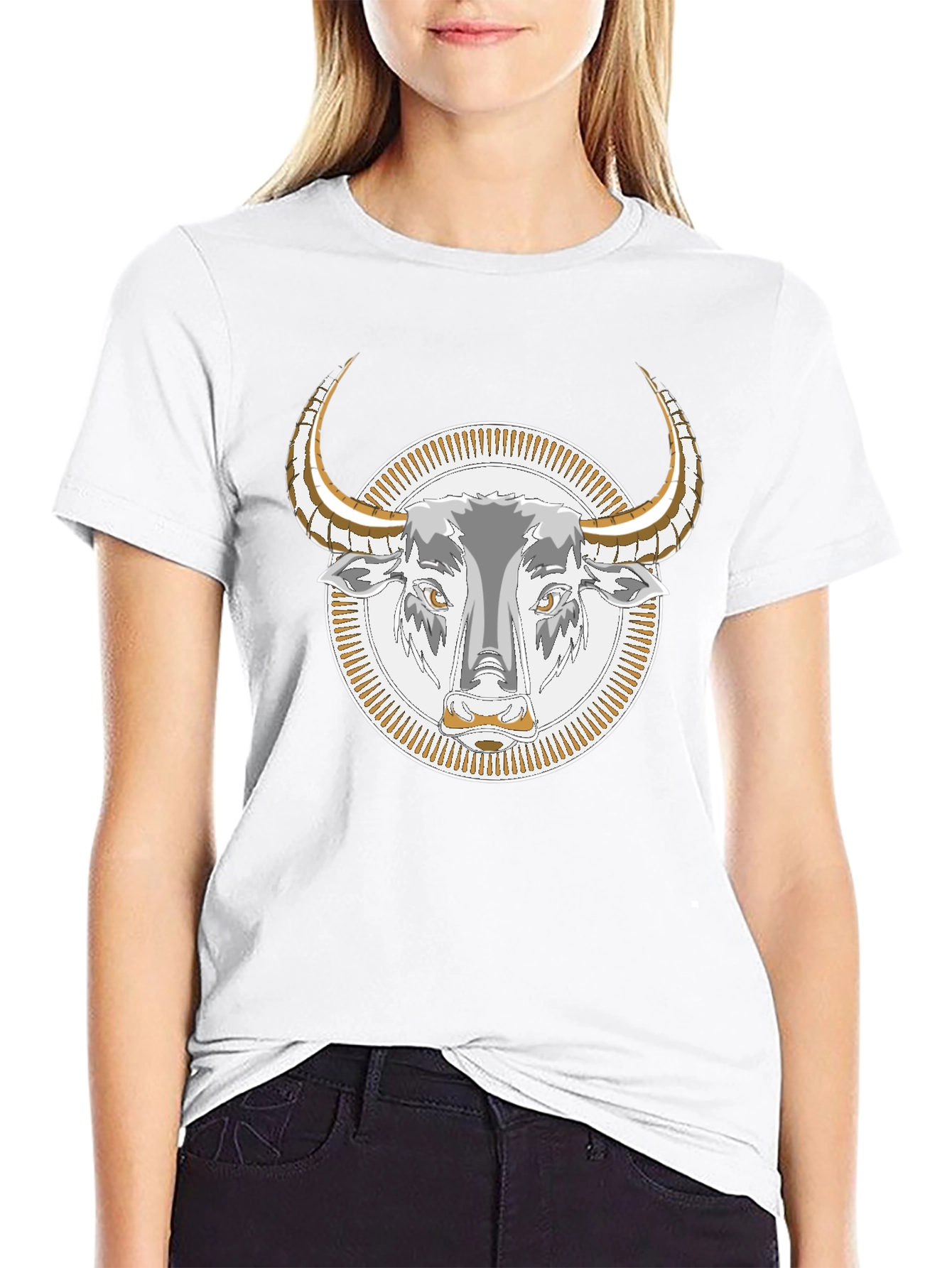 Bull Graphic Tee - Black Cotton T-Shirt