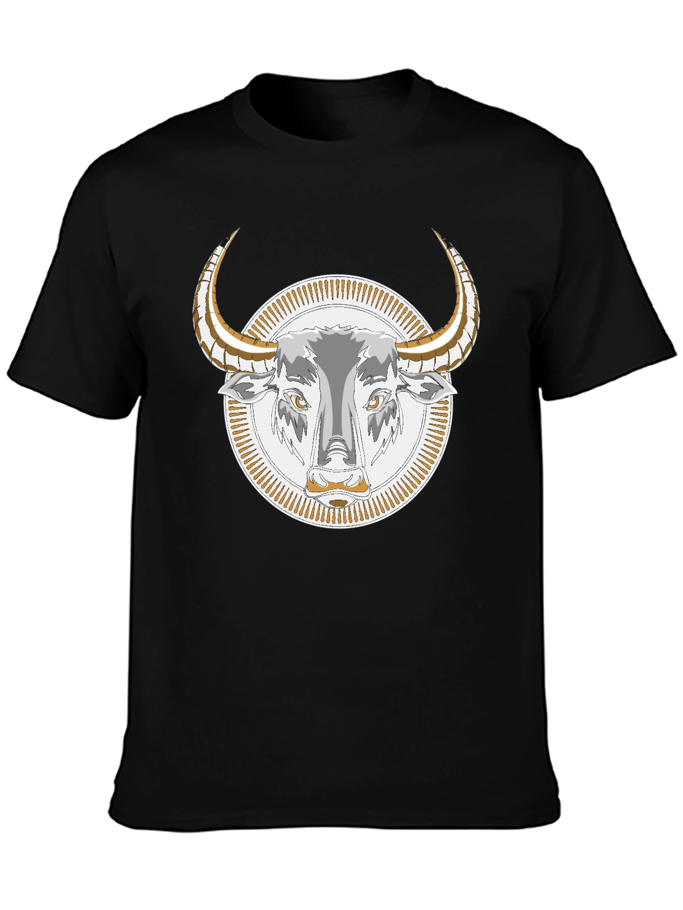 Bull Graphic Tee - Black Cotton T-Shirt