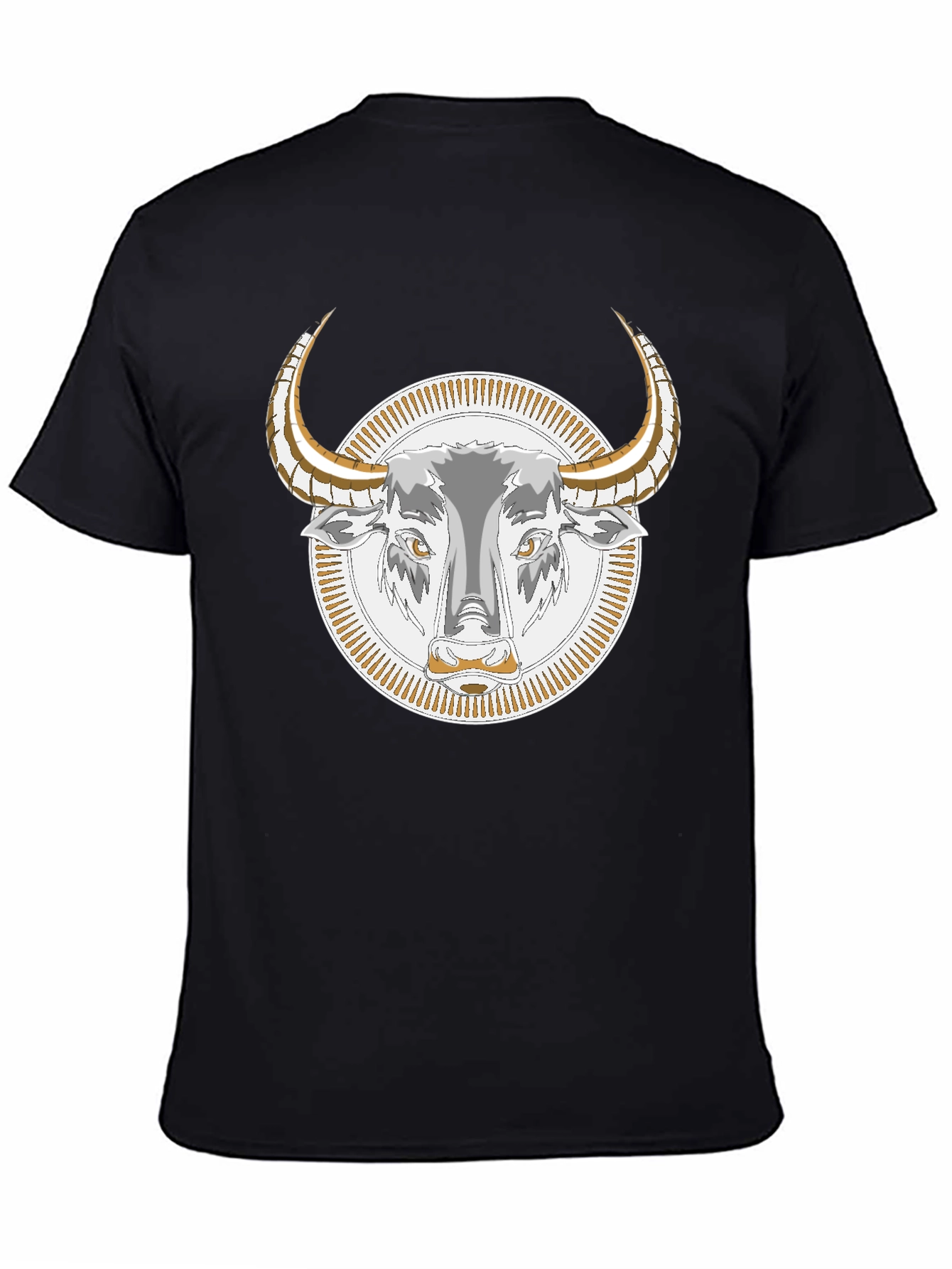 Bull Graphic Tee - Black Cotton T-Shirt