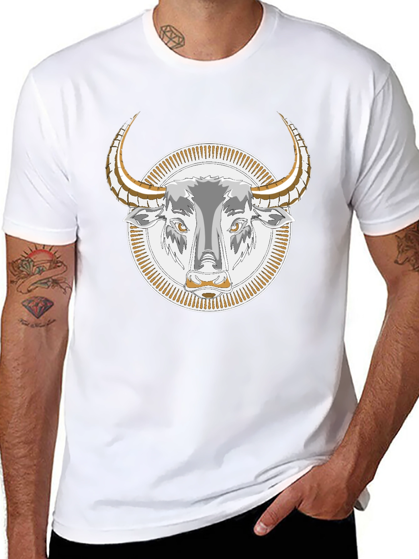 Bull Graphic Tee - Black Cotton T-Shirt