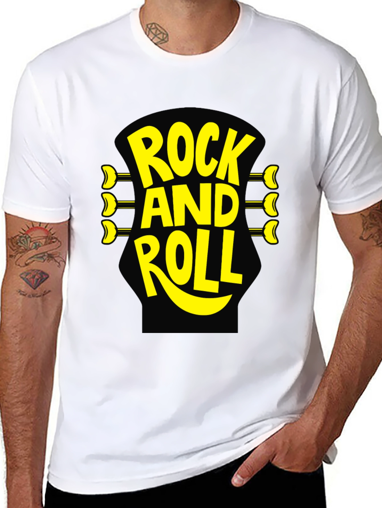Rock and Roll Graphic T-Shirt - Black