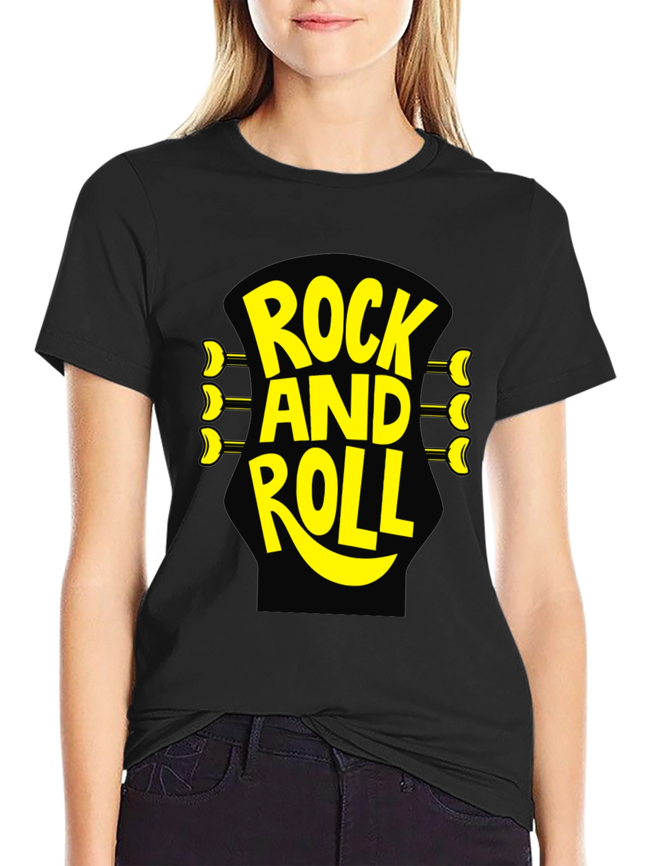 Rock and Roll Graphic T-Shirt - Black