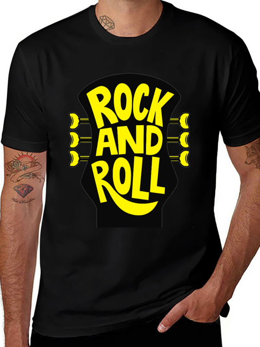 Rock and Roll Graphic T-Shirt - Black