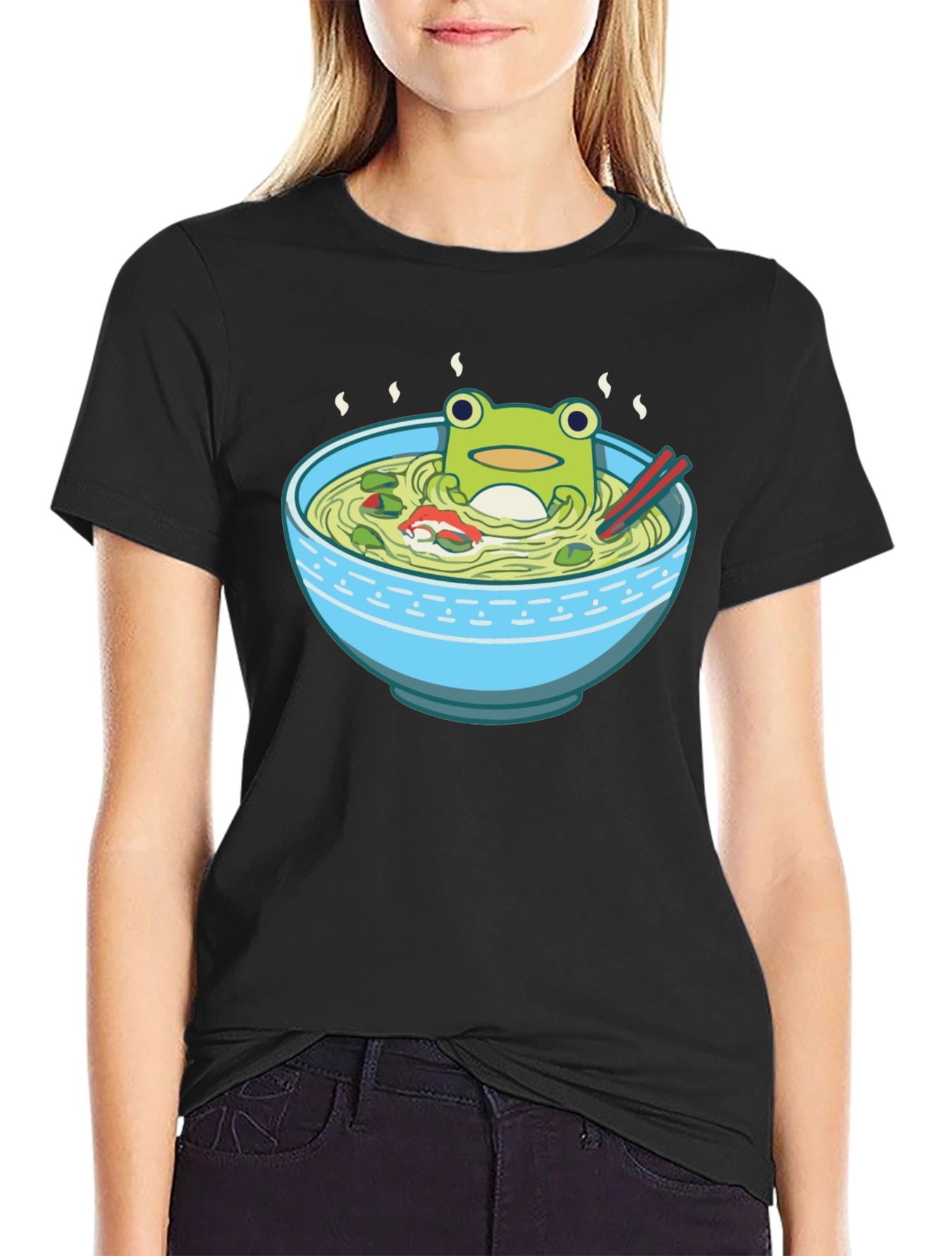Frog in Ramen Bowl Graphic Tee