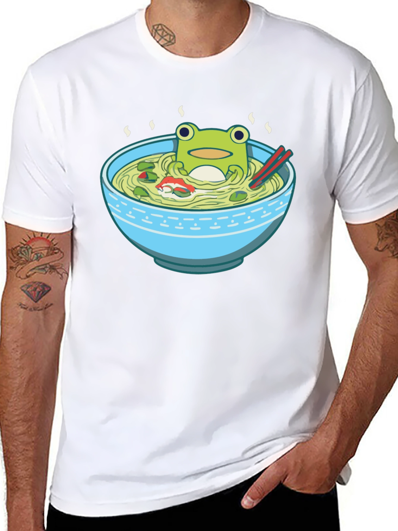 Frog in Ramen Bowl Graphic Tee