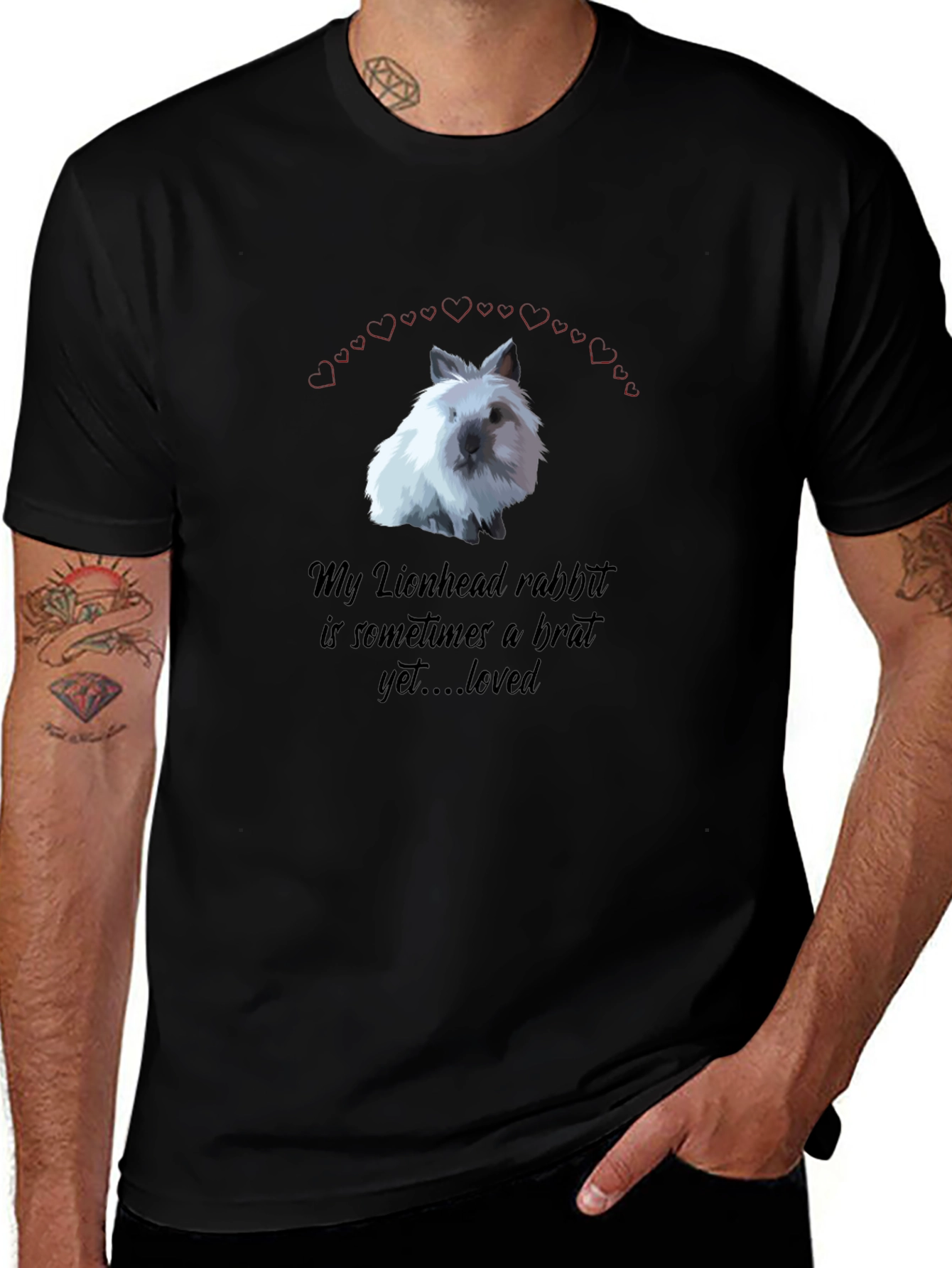 Lionhead Rabbit Brat Lover T-Shirt Cute Pet Graphic Tee