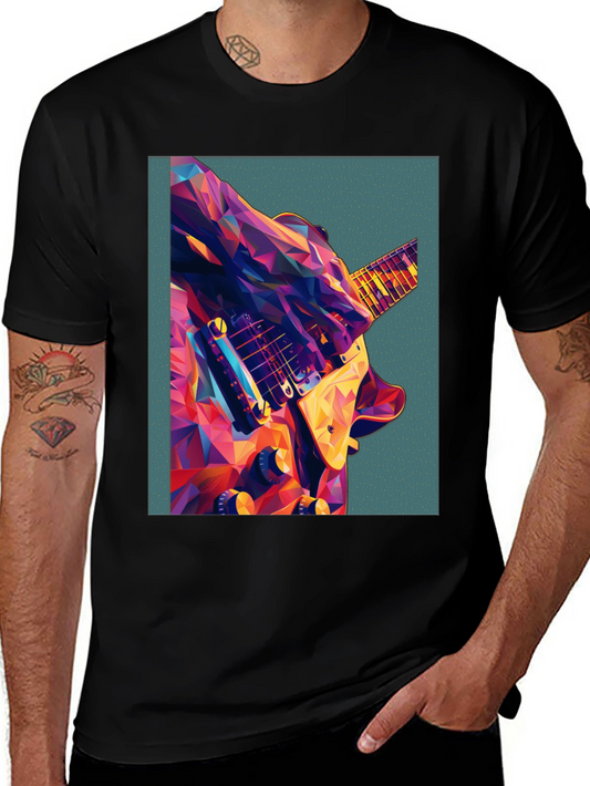 Abstract Guitar Graphic Tee - Music Lover Shirt