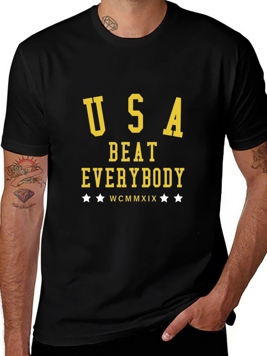 USA Beat Everybody Graphic T-Shirt - Black