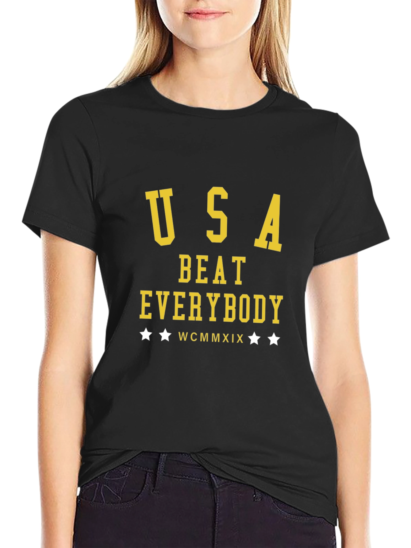USA Beat Everybody Graphic T-Shirt - Black