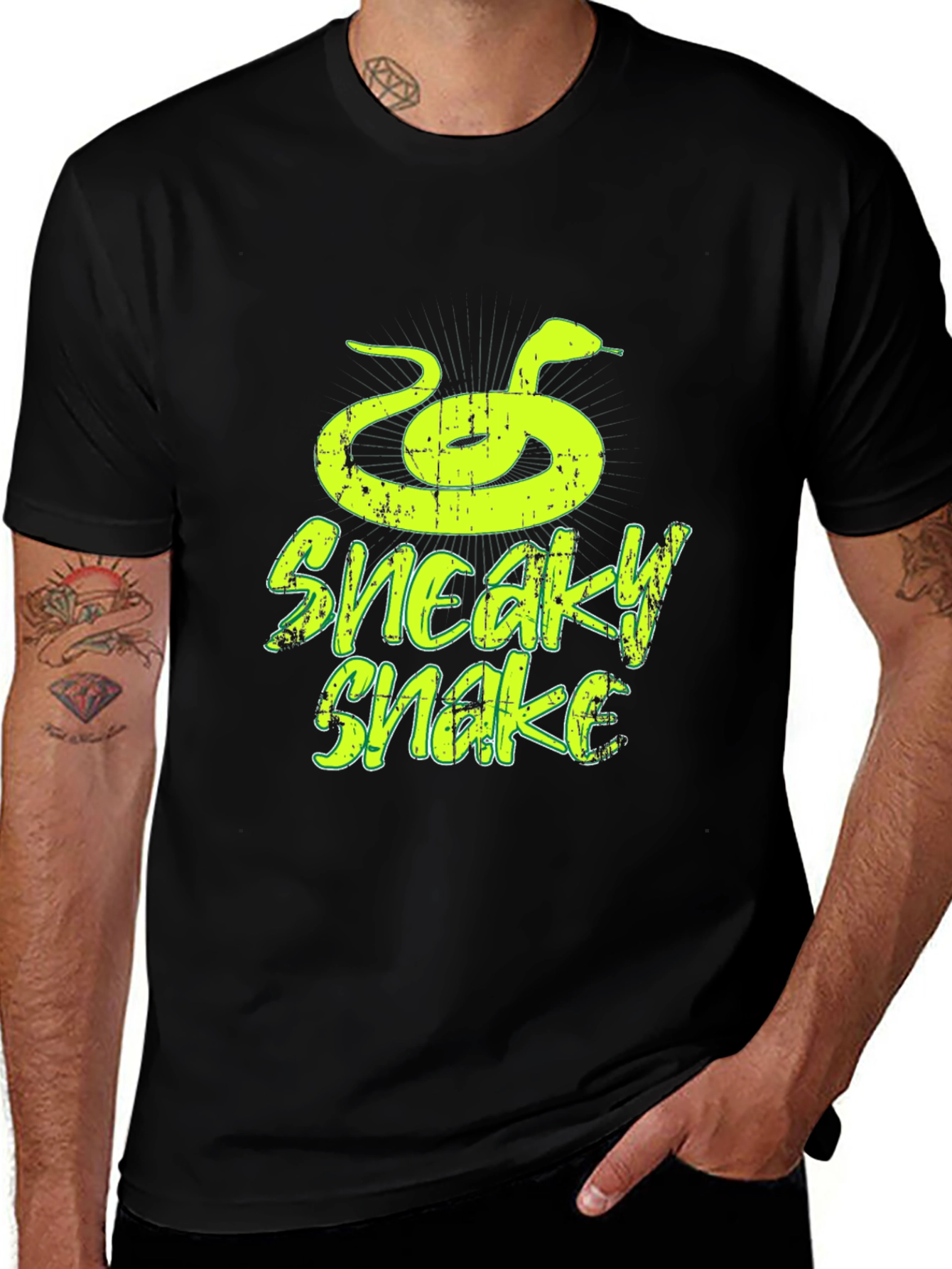 Sneaky Snake Graphic Tee - Trendy Mens T-Shirt