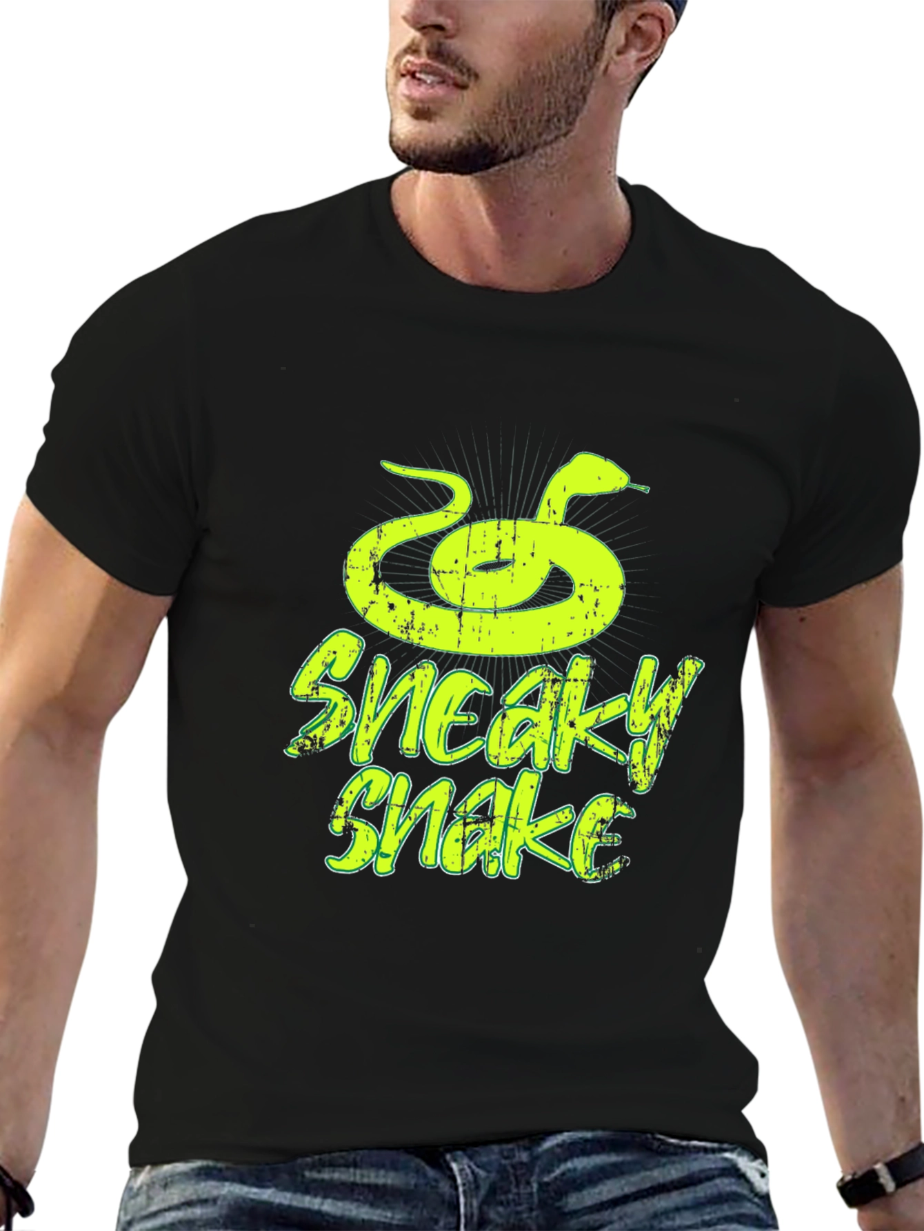Sneaky Snake Graphic Tee - Trendy Mens T-Shirt