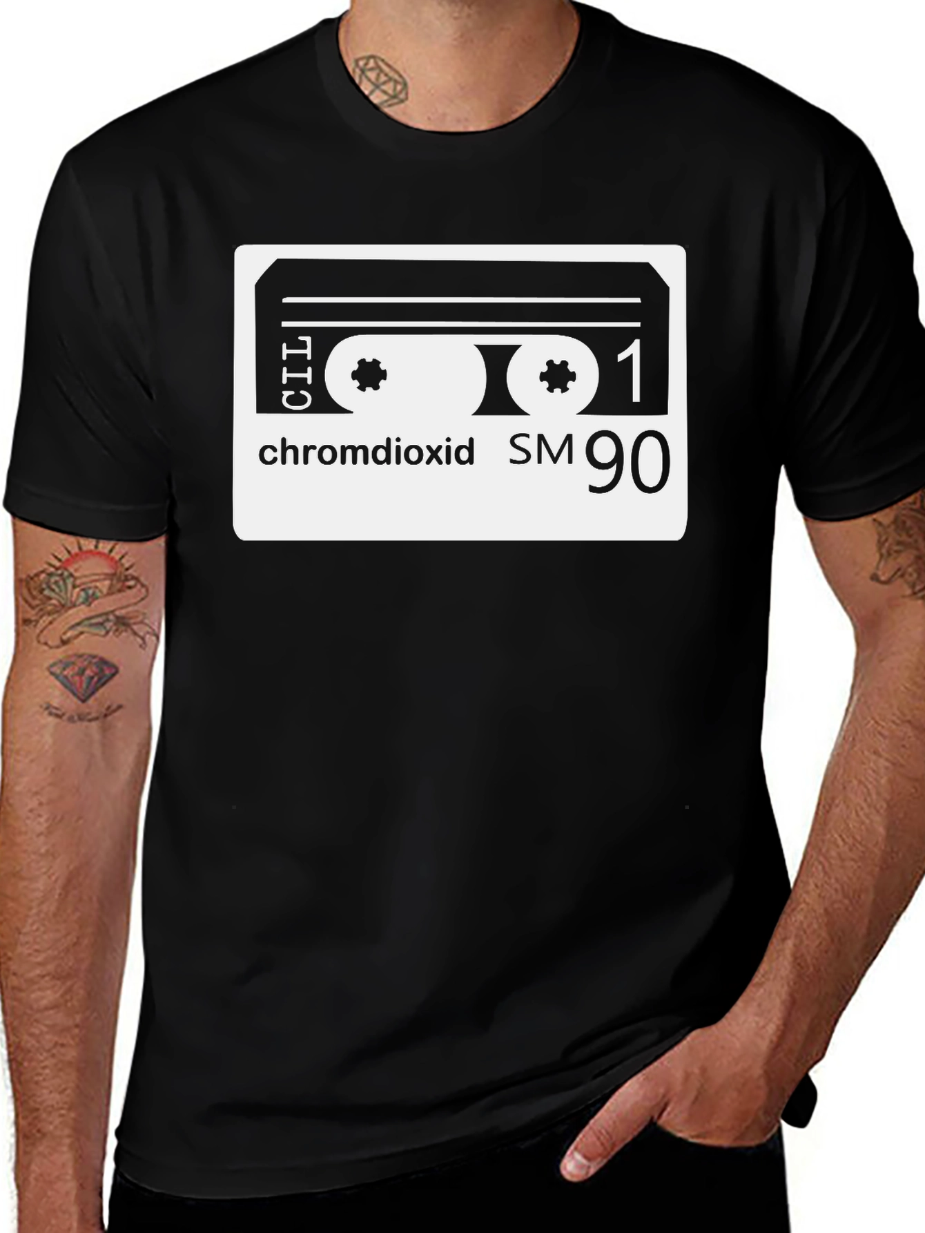 Retro Mixtape Graphic T-Shirt - Chromdioxid SM 90