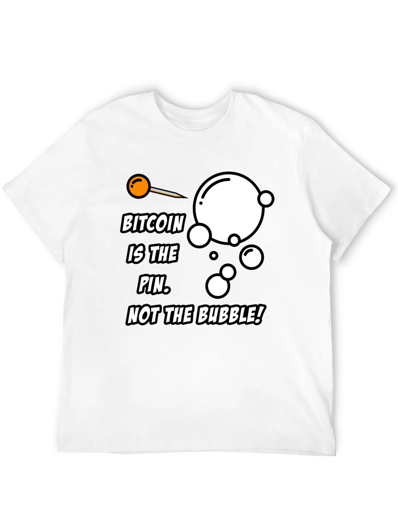 Bitcoin Pin Bubble Graphic T-Shirt