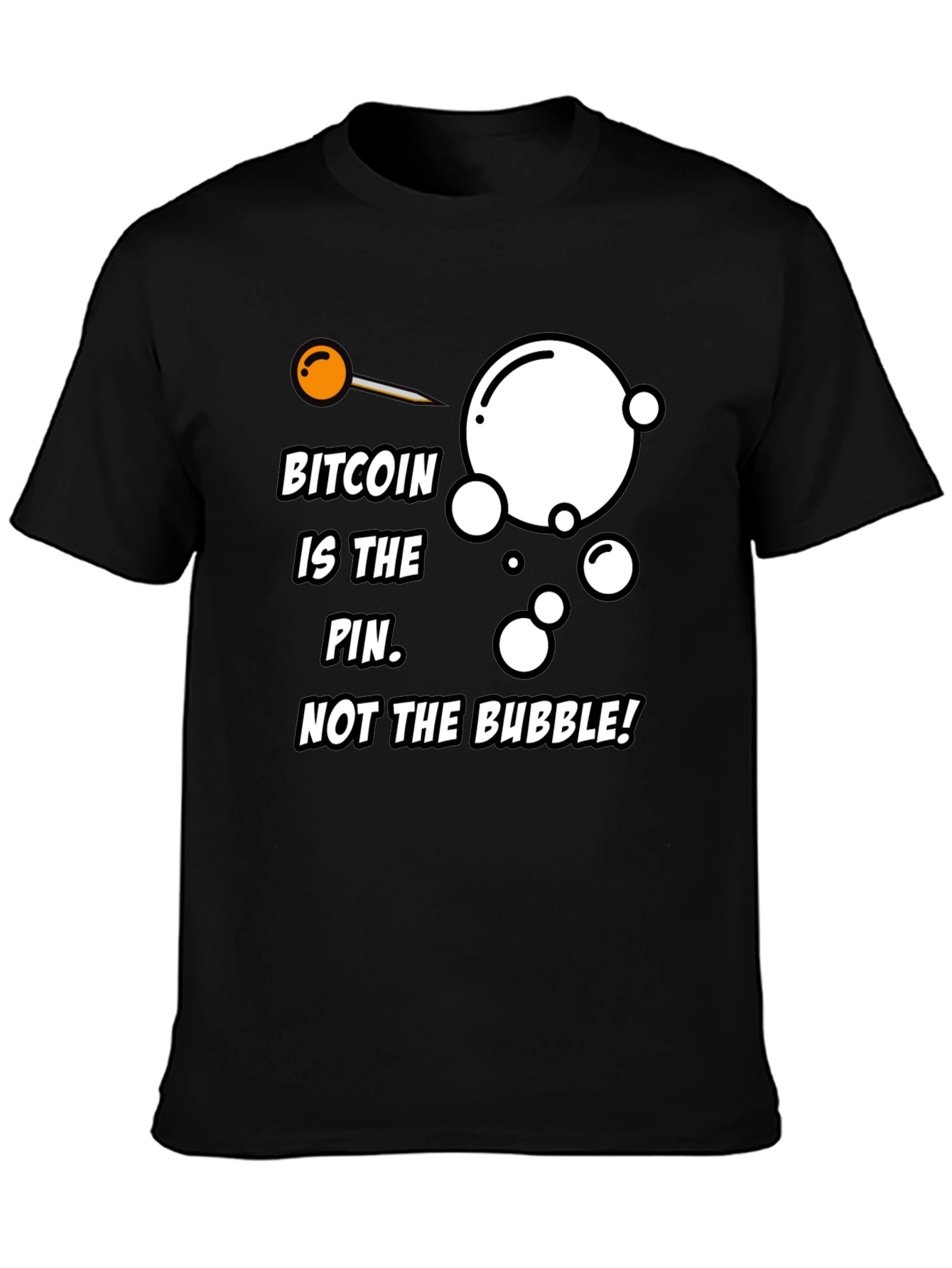 Bitcoin Pin Bubble Graphic T-Shirt