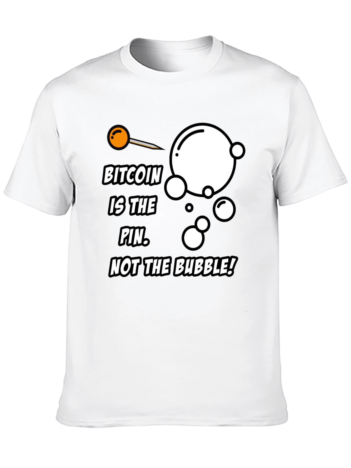 Bitcoin Pin Bubble Graphic T-Shirt