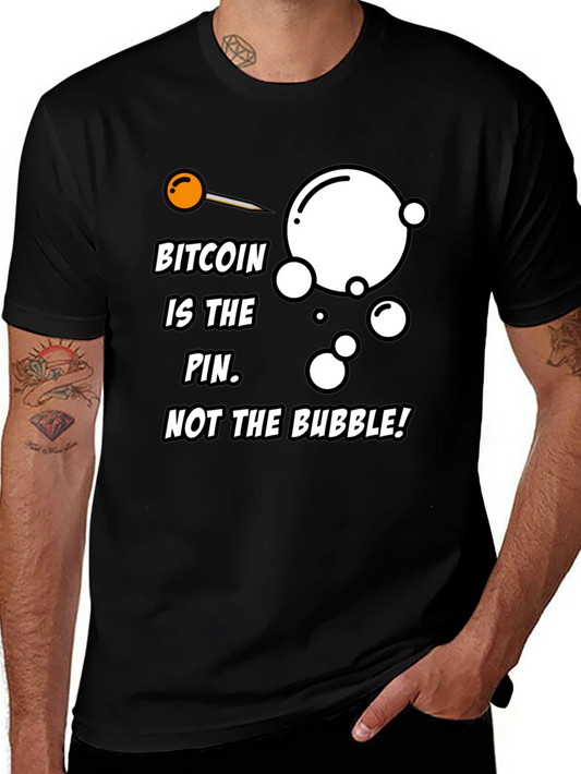 Bitcoin Pin Bubble Graphic T-Shirt