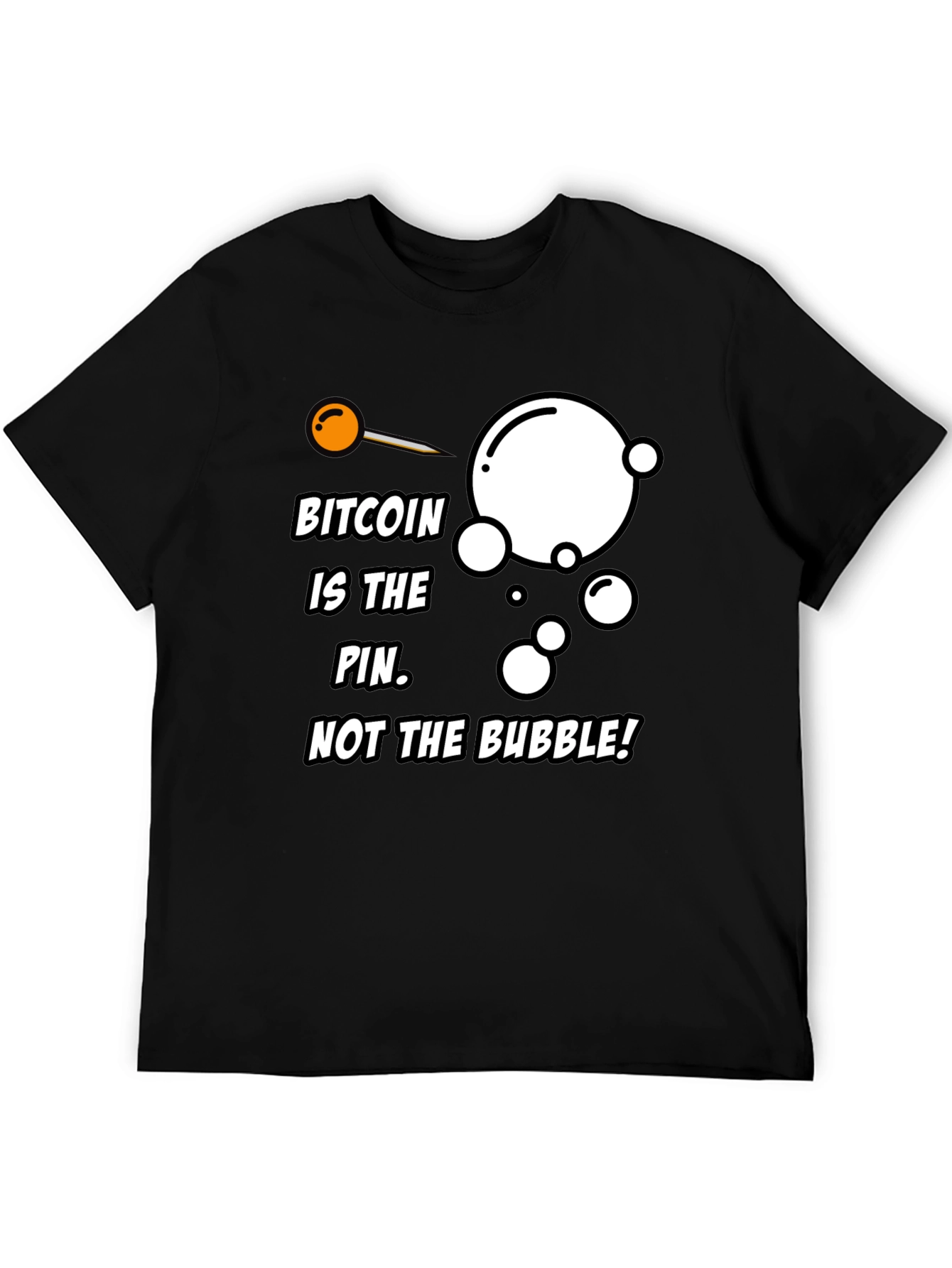 Bitcoin Pin Bubble Graphic T-Shirt