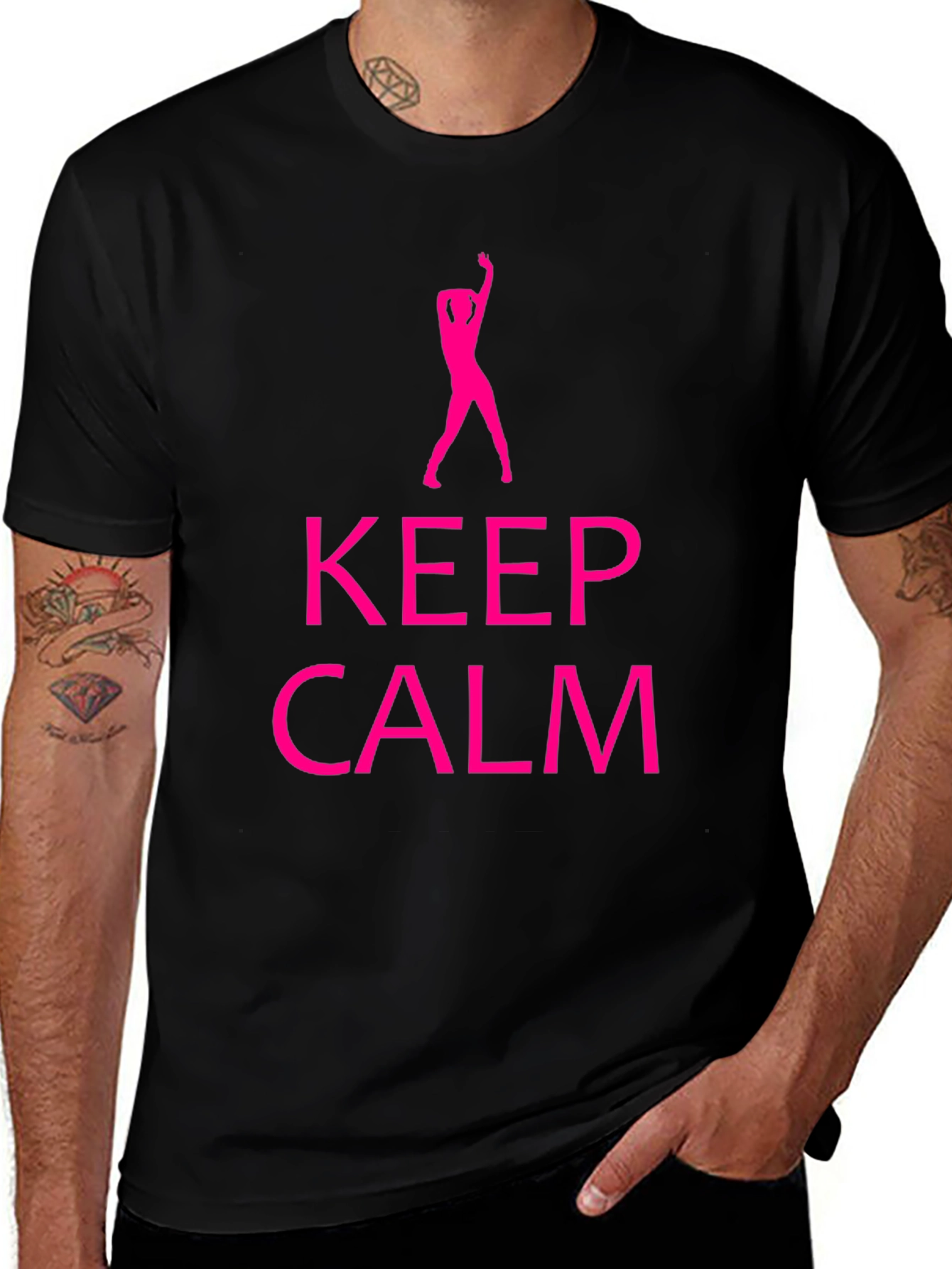 Keep Calm Dance Silhouette Black T-Shirt