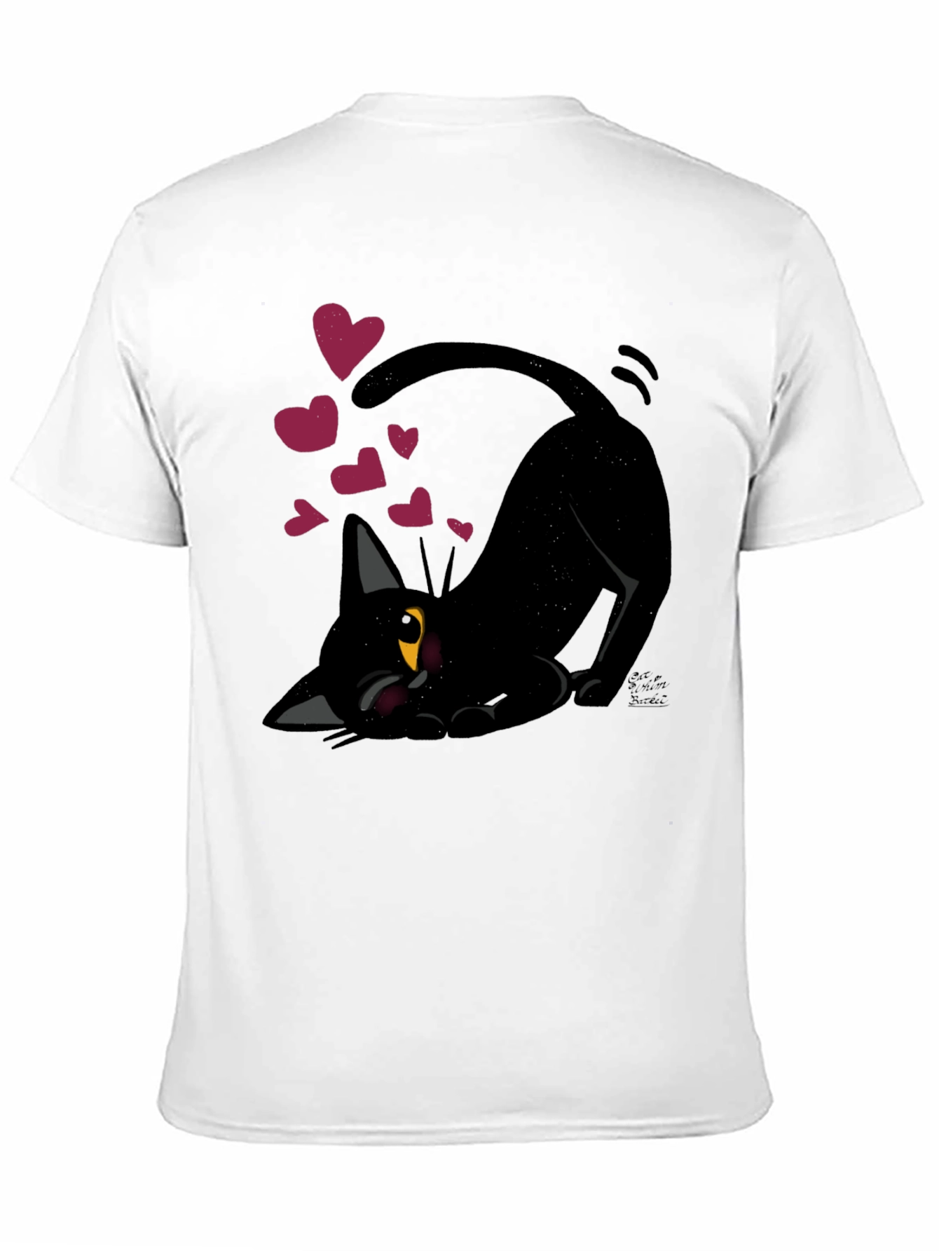 Black Cat Hearts Graphic Tee