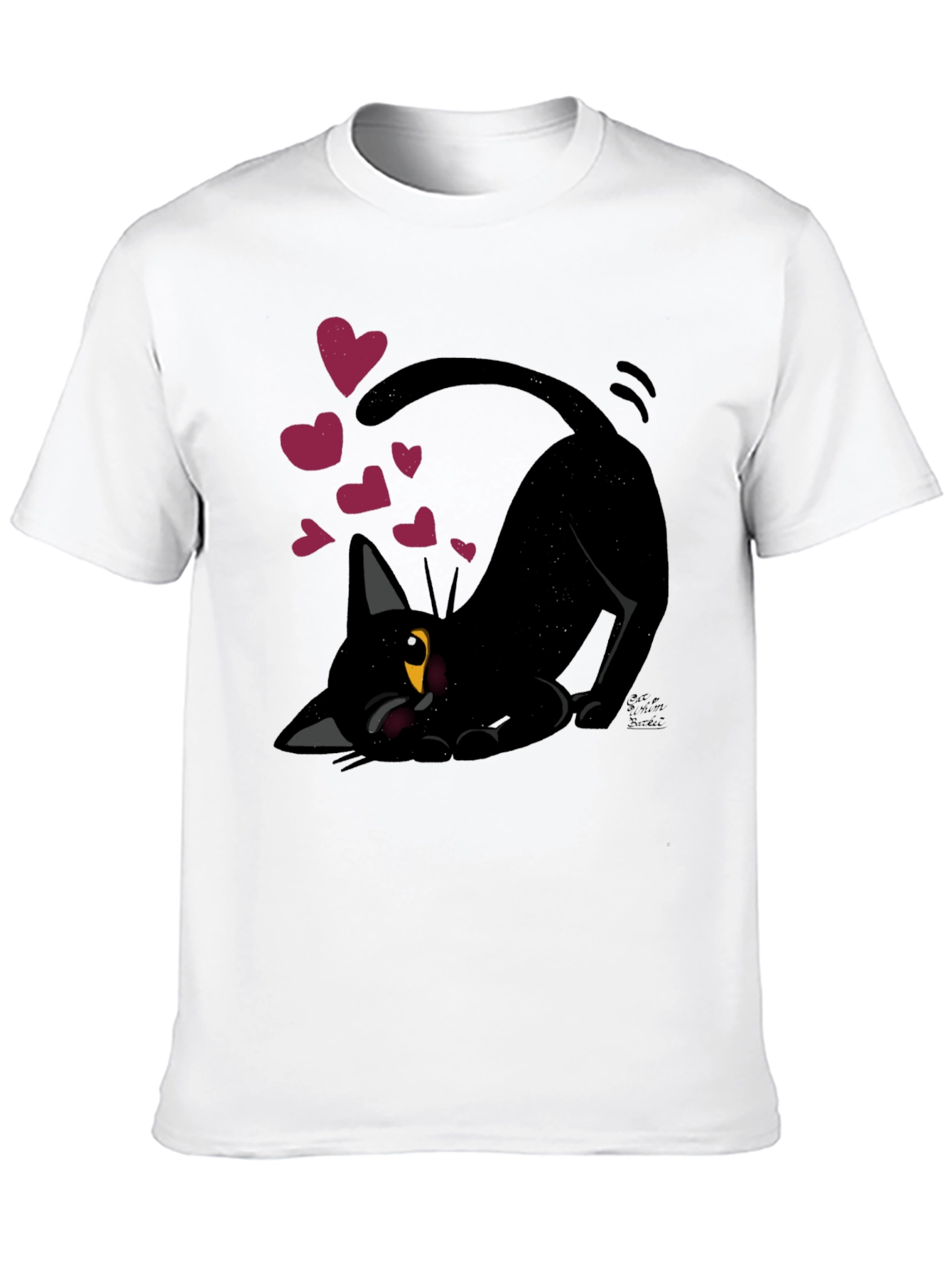 Black Cat Hearts Graphic Tee