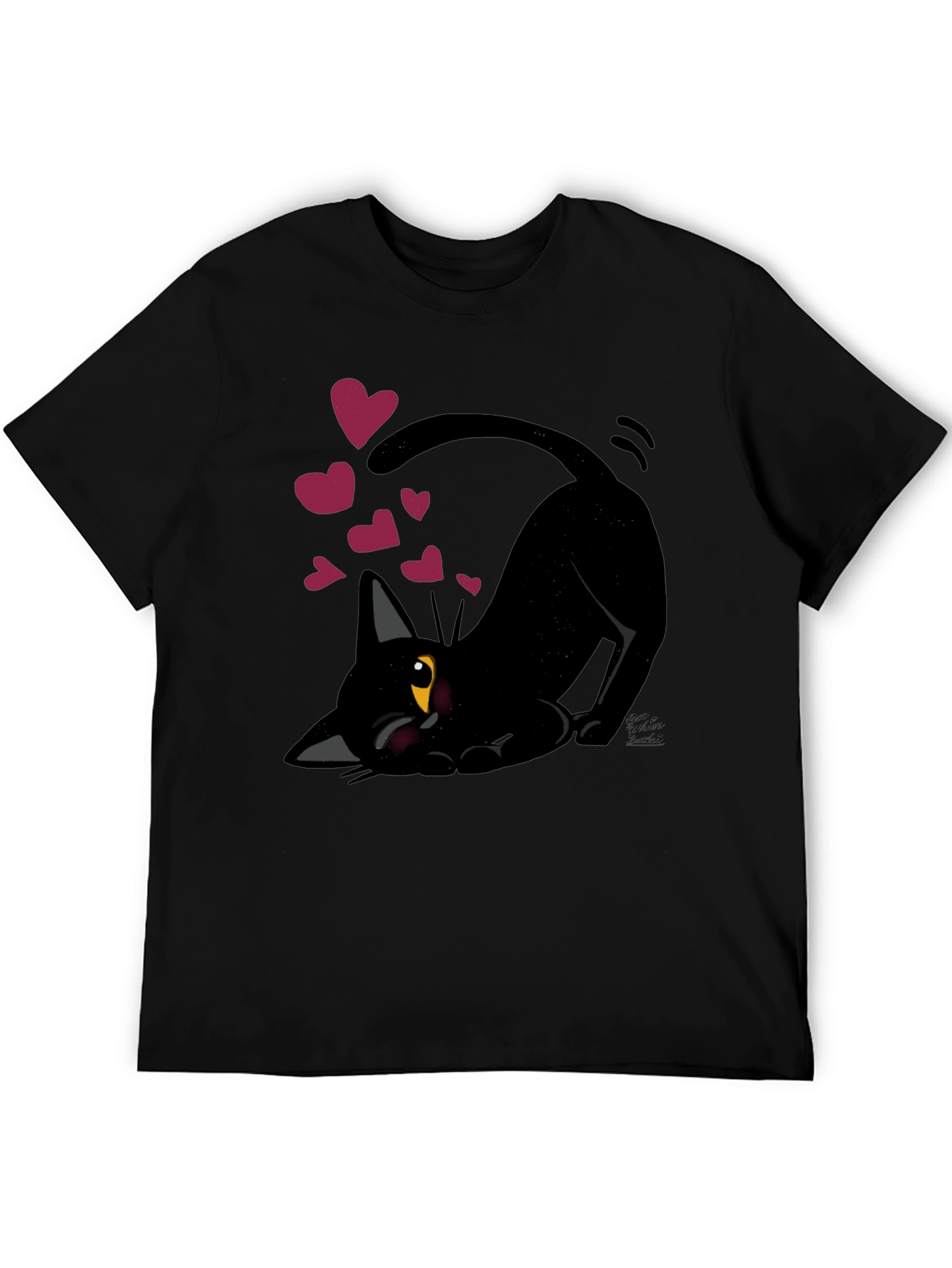 Black Cat Hearts Graphic Tee