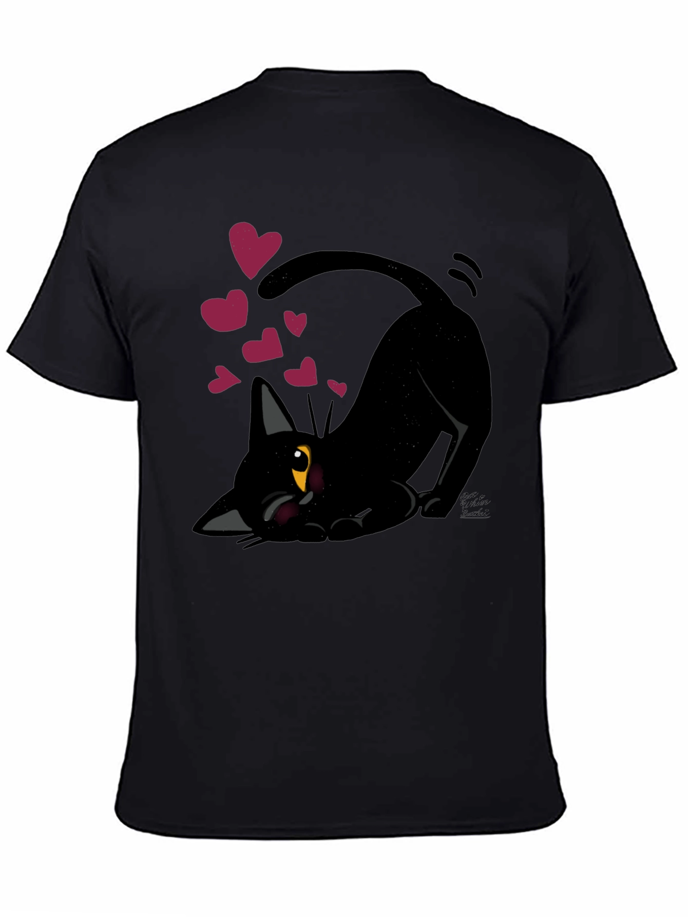 Black Cat Hearts Graphic Tee