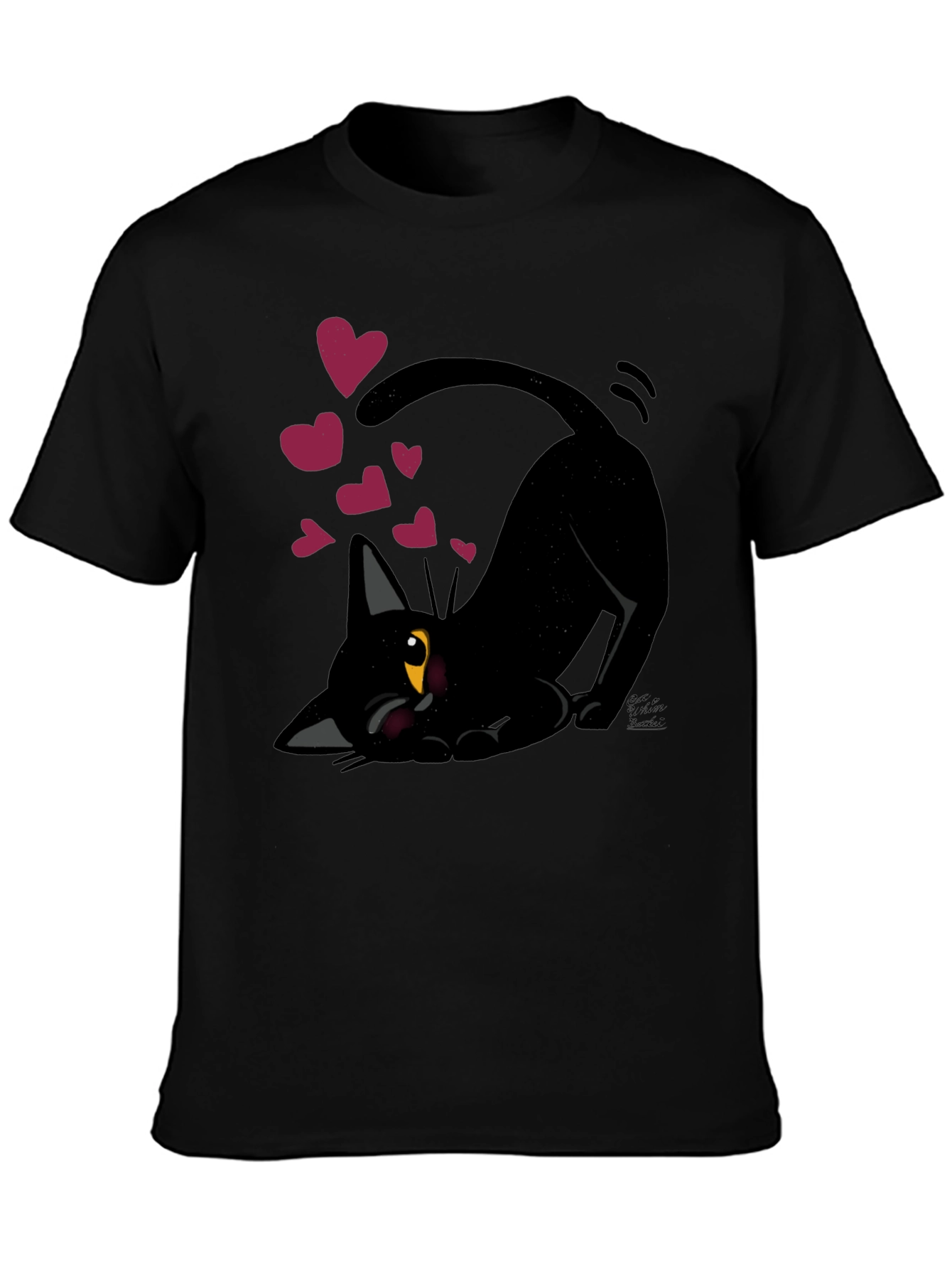 Black Cat Hearts Graphic Tee