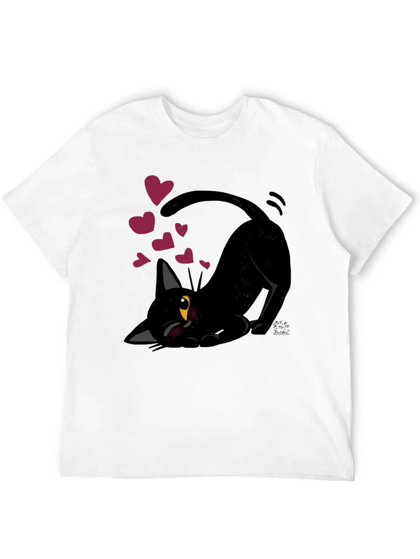 Black Cat Hearts Graphic Tee