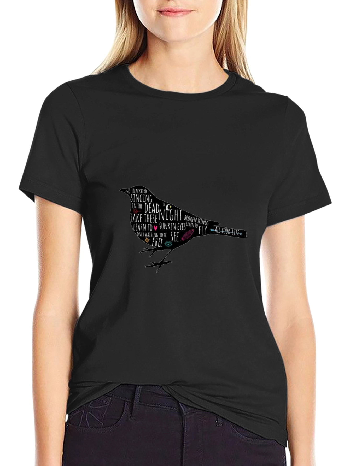 Black Bird Lyric Graphic T-Shirt