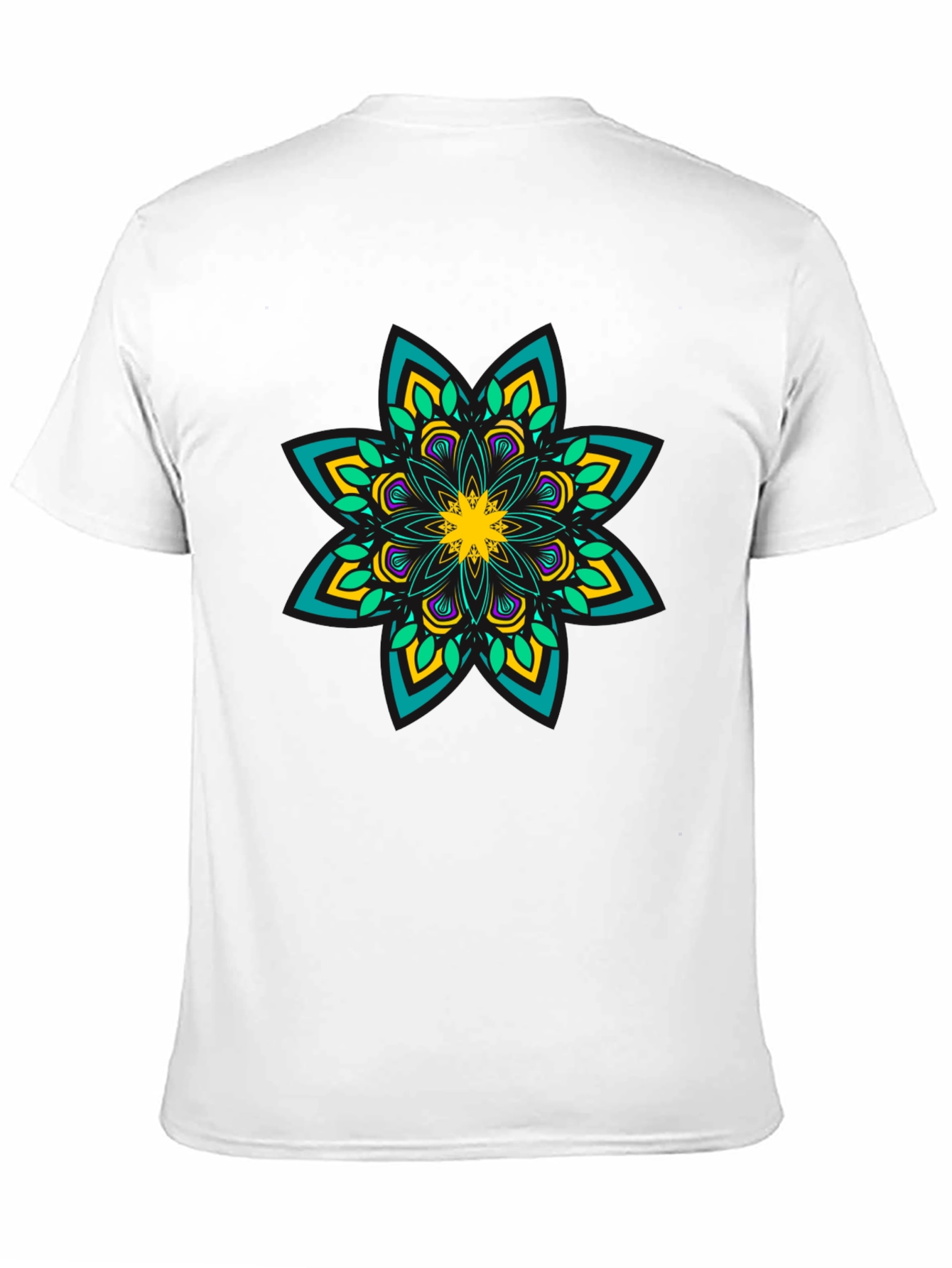 Mandala Print Black T-Shirt