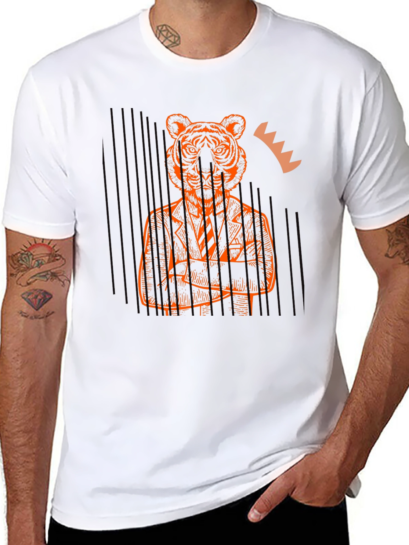 Tiger Suit Graphic Tee - Unique Style