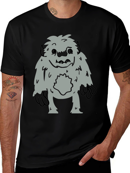 Fun Bigfoot Graphic Tee - Black Cotton Blend