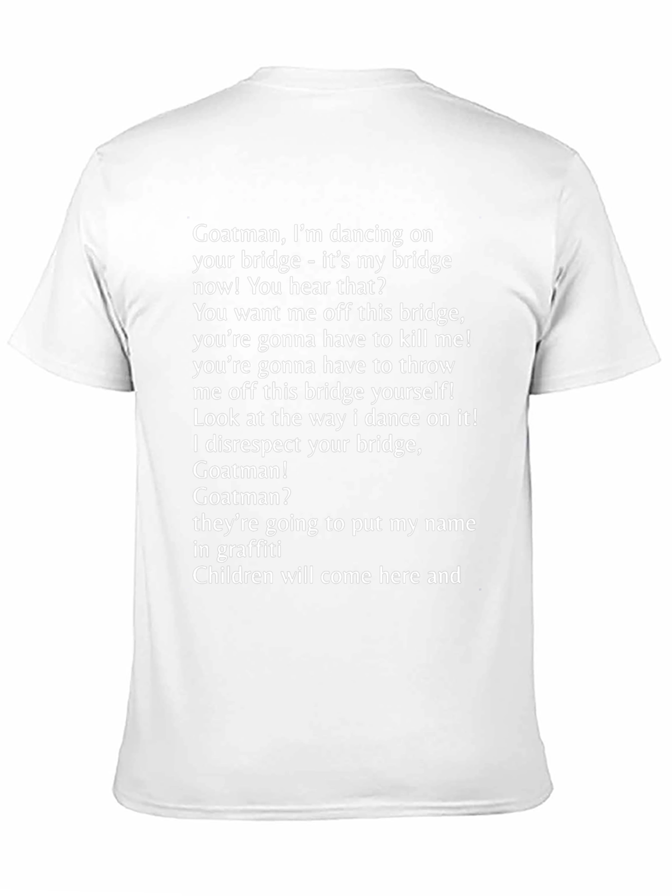 Goatman Bridge Humor Graphic T-Shirt