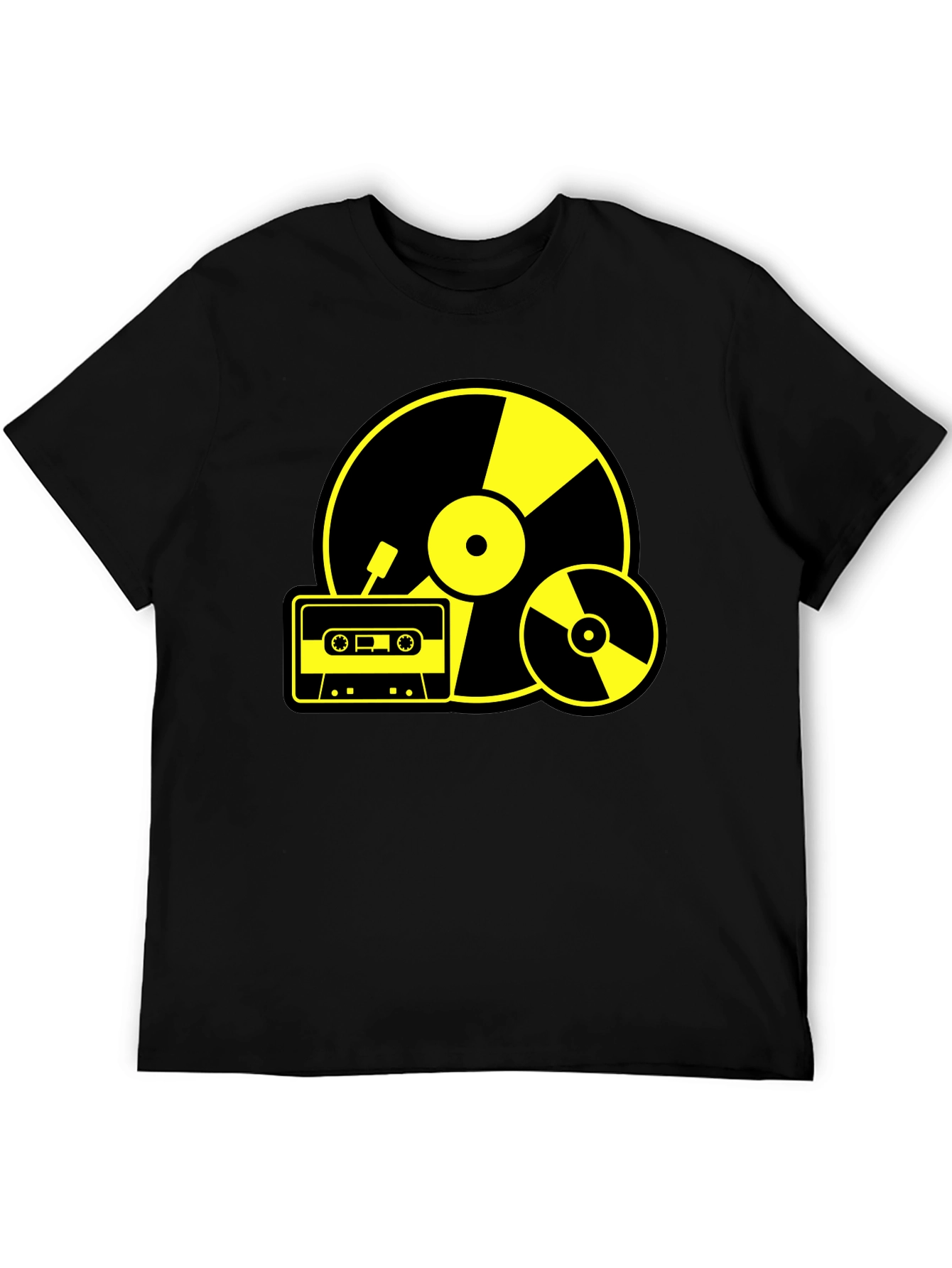 Retro Music Lovers T-Shirt - Black