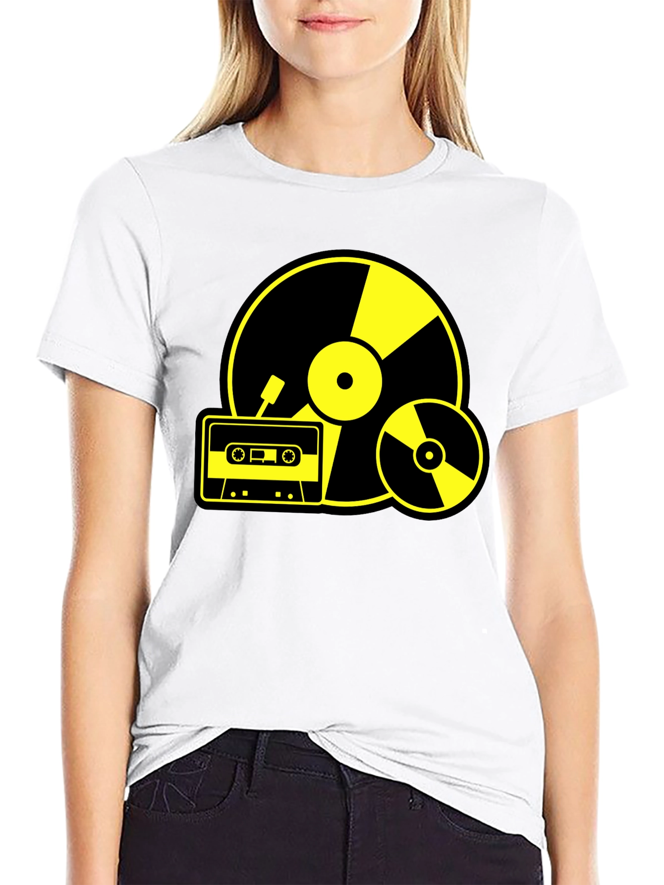 Retro Music Lovers T-Shirt - Black