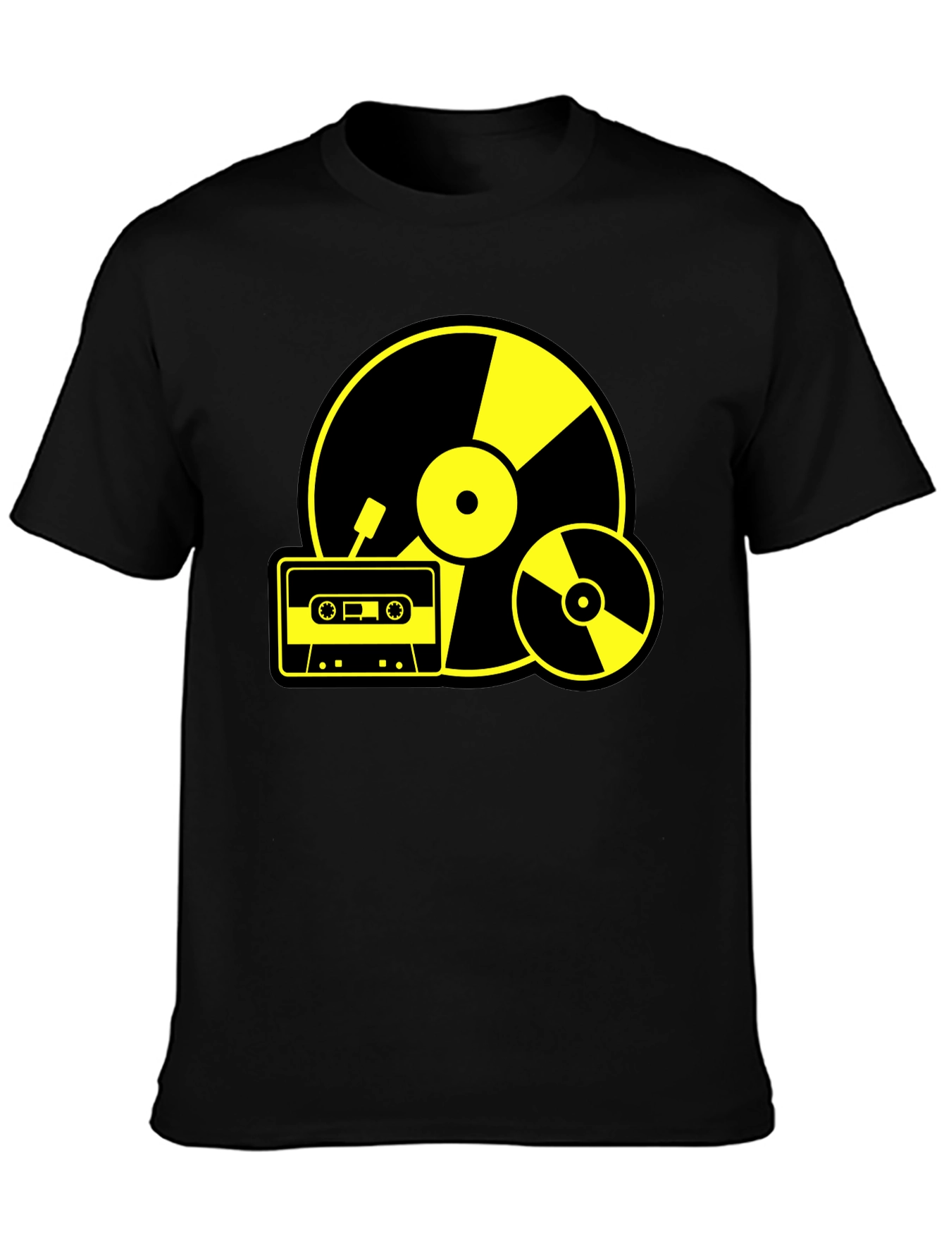 Retro Music Lovers T-Shirt - Black