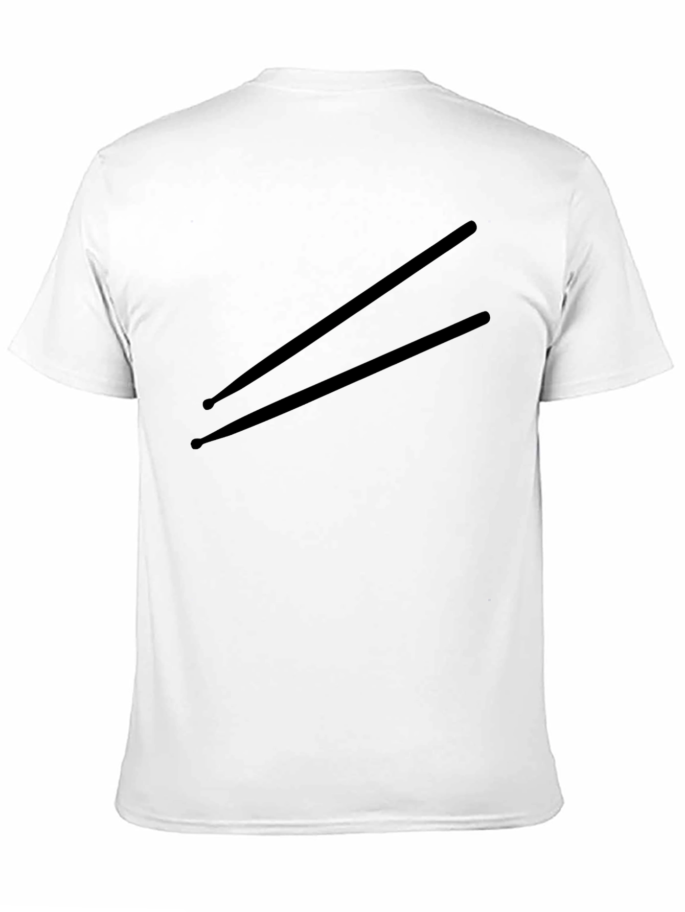 Drum Sticks Graphic Tee - Black Crew Neck T-Shirt