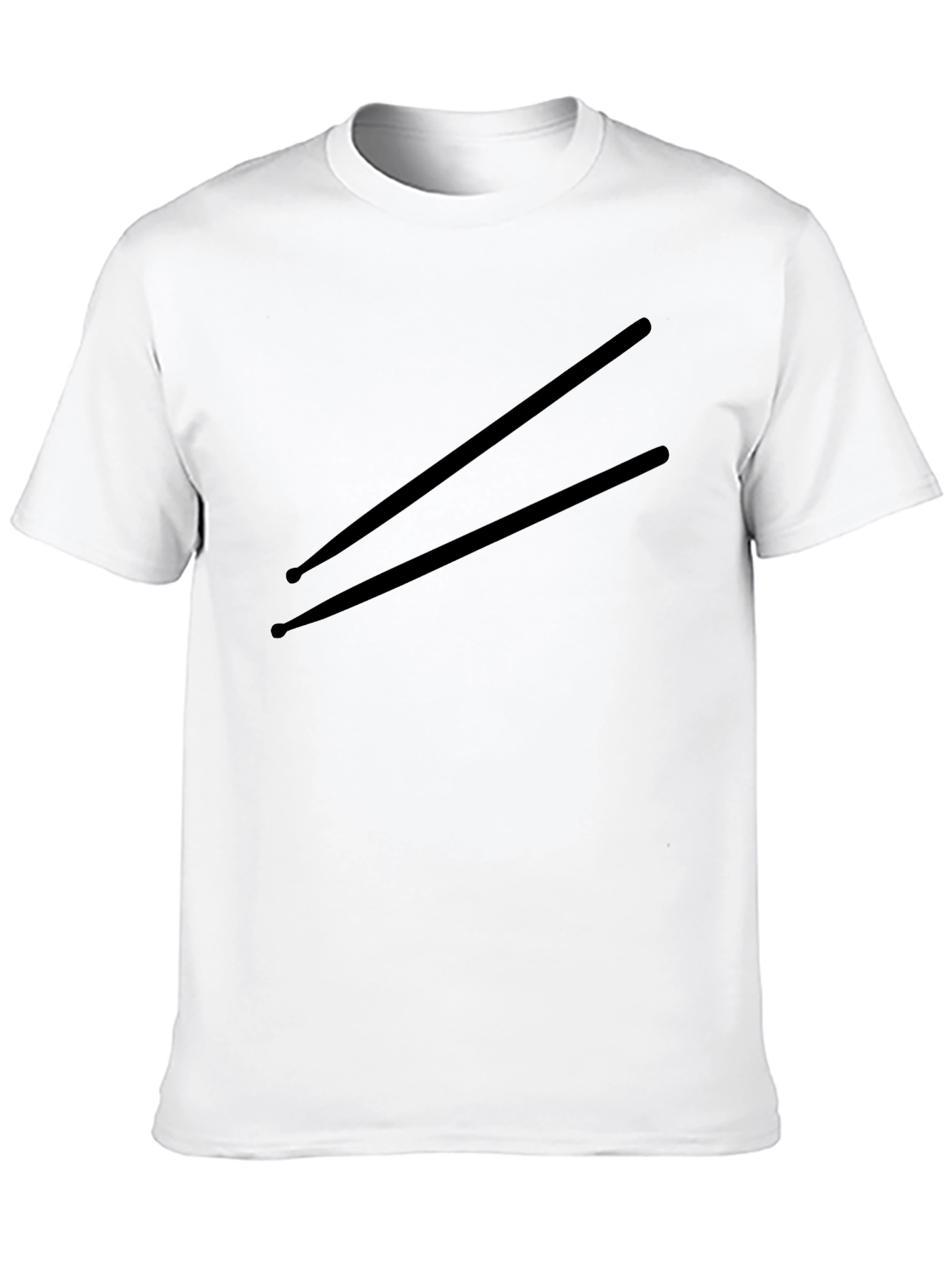 Drum Sticks Graphic Tee - Black Crew Neck T-Shirt