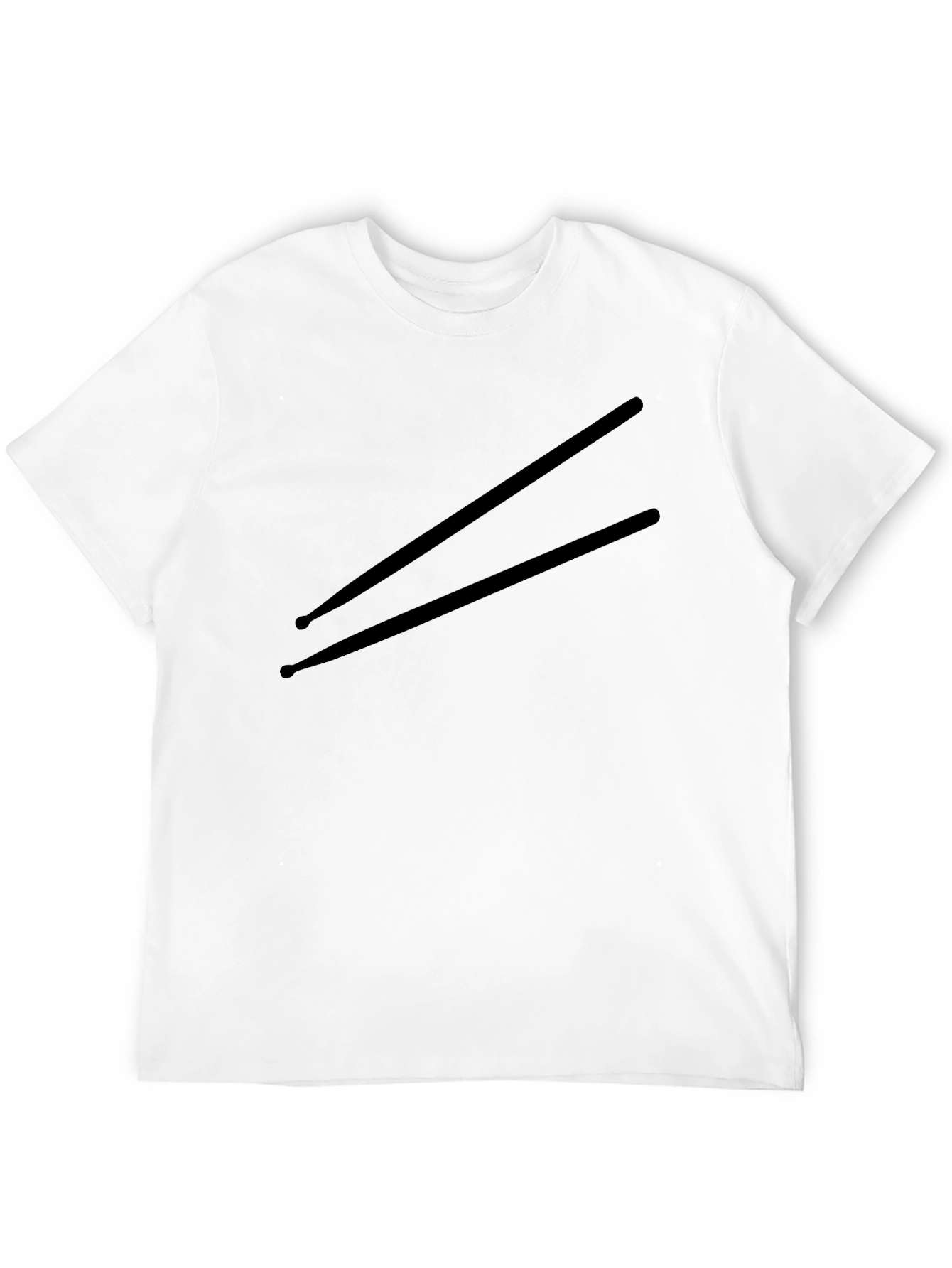 Drum Sticks Graphic Tee - Black Crew Neck T-Shirt
