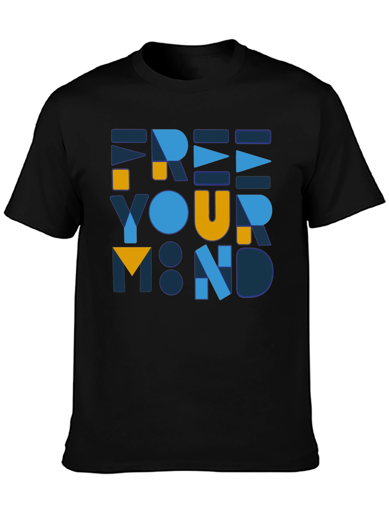 Geometric Graphic T-Shirt - Free Your Mind