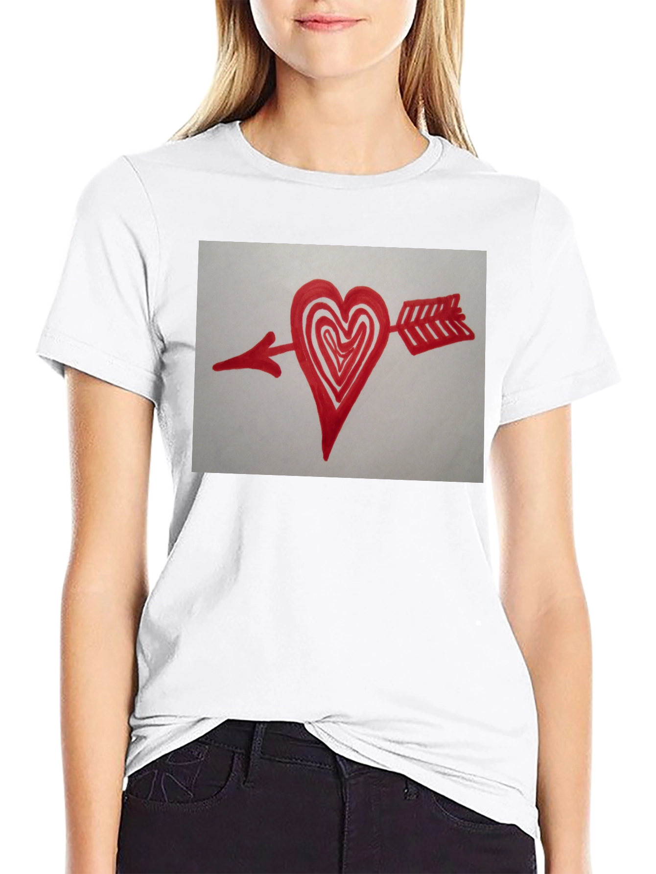 Arrow Heart Graphic Black T-Shirt