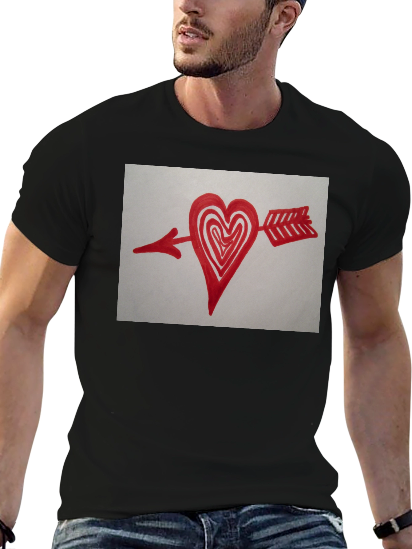Arrow Heart Graphic Black T-Shirt