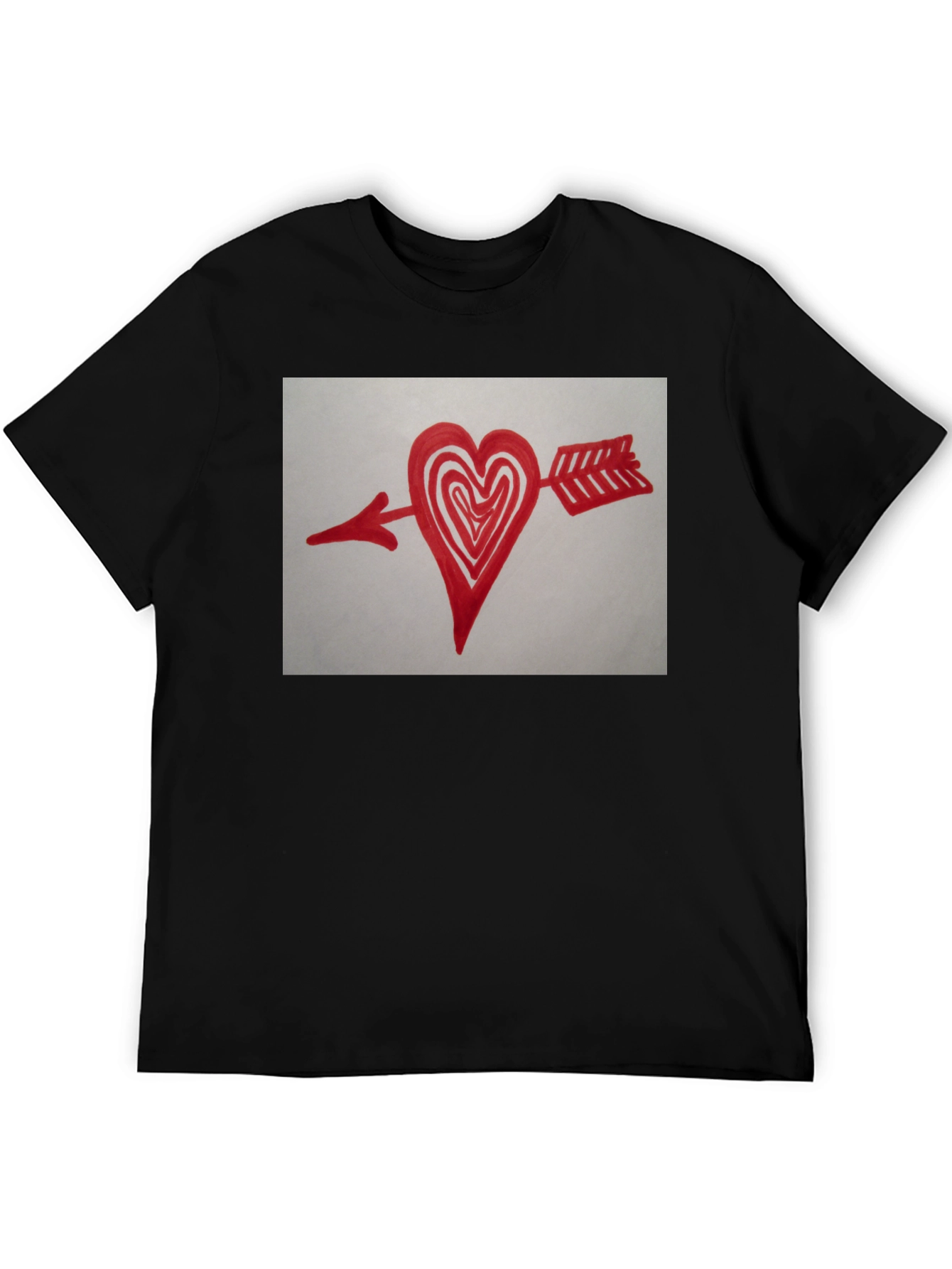 Arrow Heart Graphic Black T-Shirt