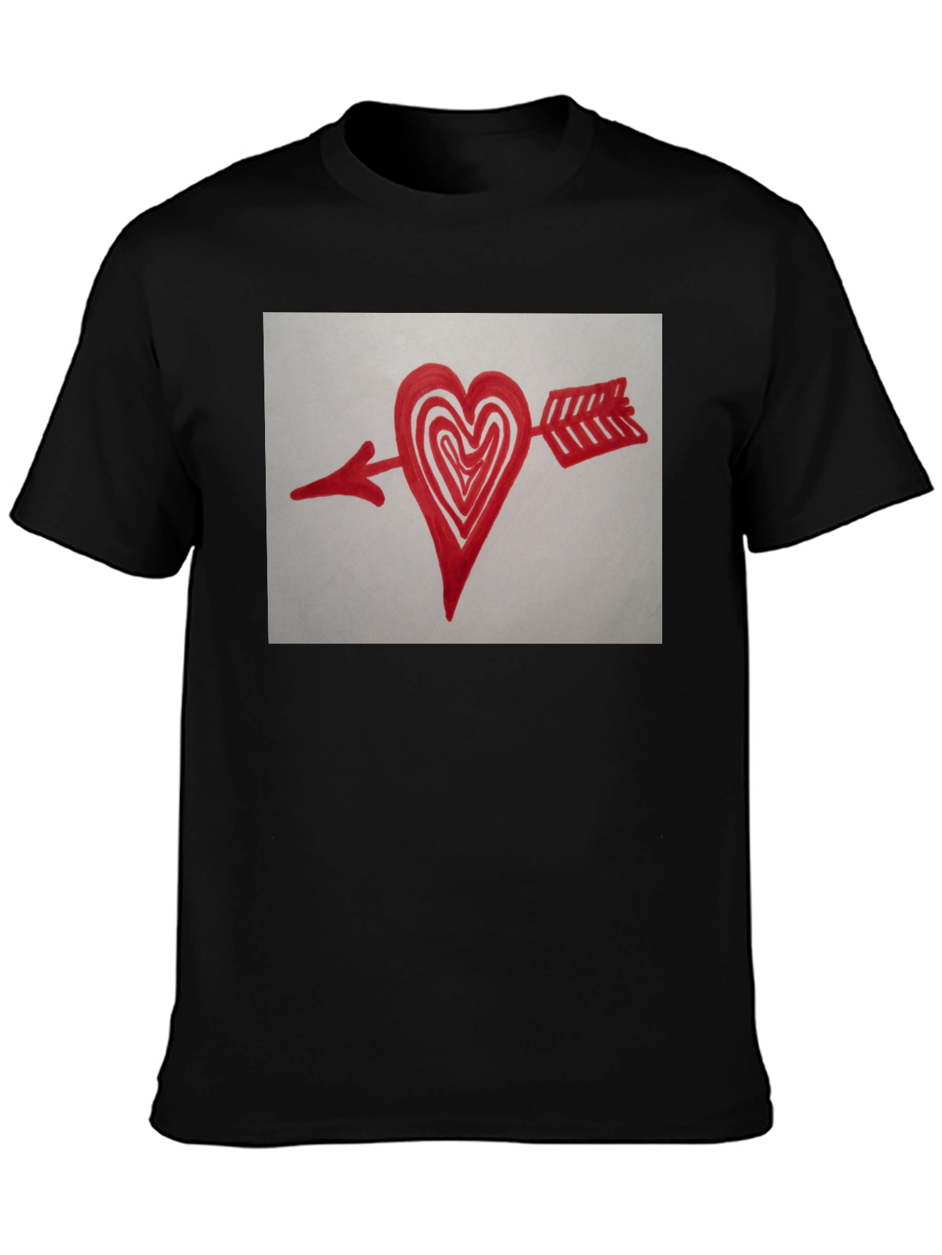 Arrow Heart Graphic Black T-Shirt