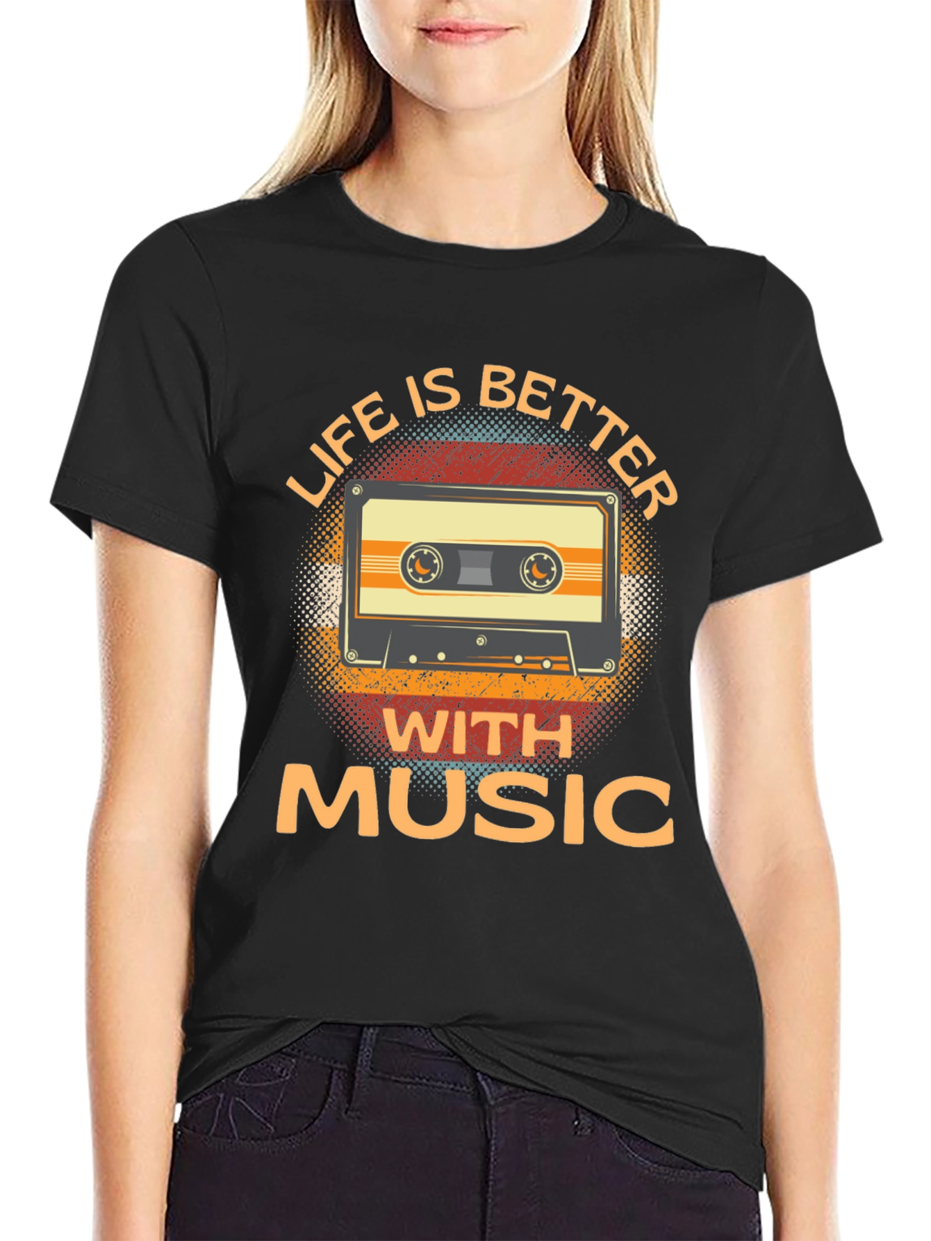 Life is Better with Music Cassette Tape T-Shirt