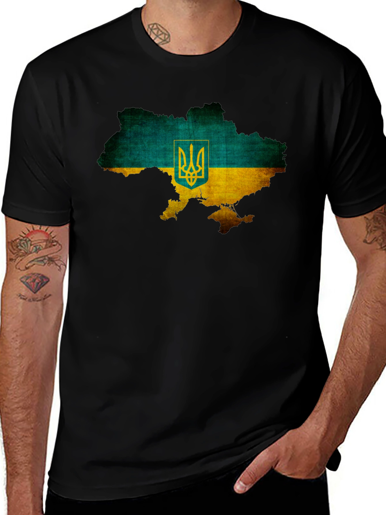 Ukraine Flag Map Graphic T-Shirt